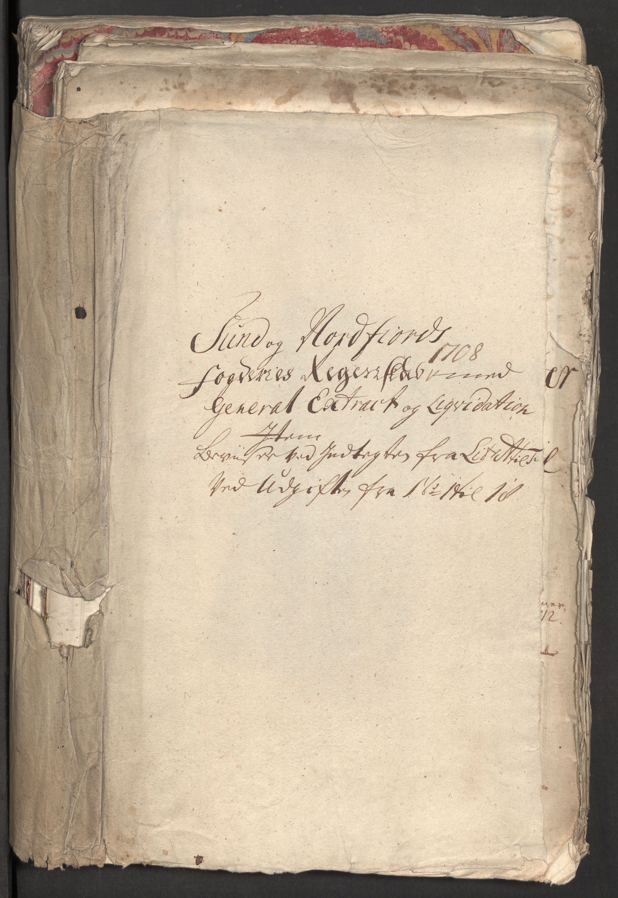 Rentekammeret inntil 1814, Reviderte regnskaper, Fogderegnskap, AV/RA-EA-4092/R53/L3431: Fogderegnskap Sunn- og Nordfjord, 1708, p. 3