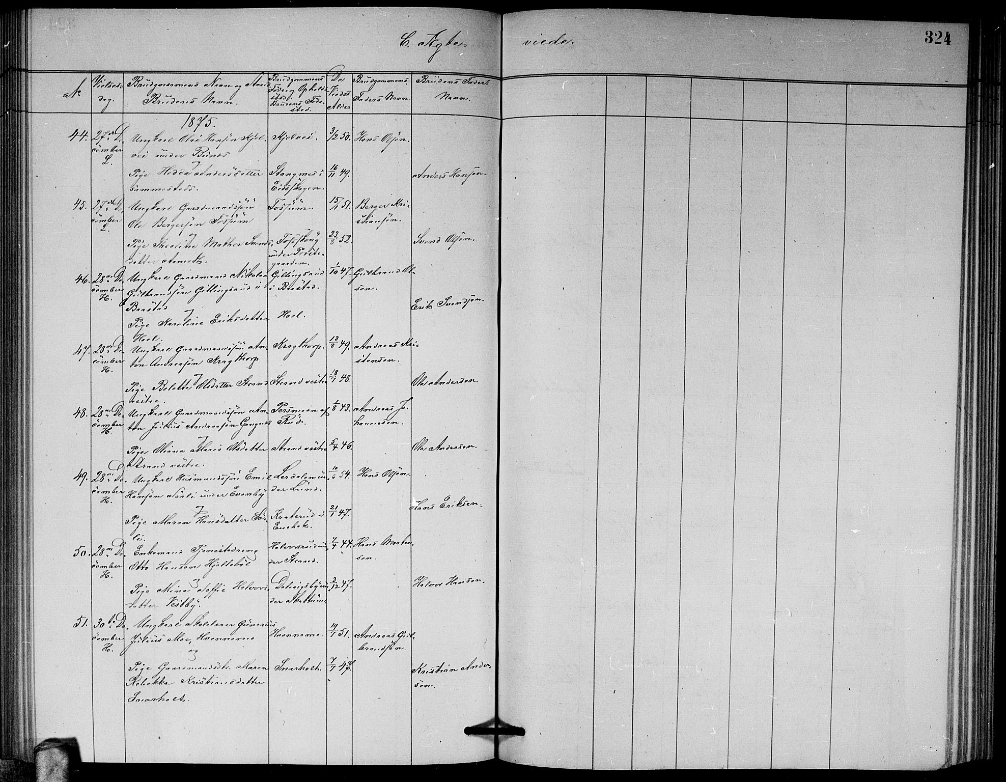 Høland prestekontor Kirkebøker, SAO/A-10346a/G/Ga/L0006: Parish register (copy) no. I 6, 1869-1879, p. 324
