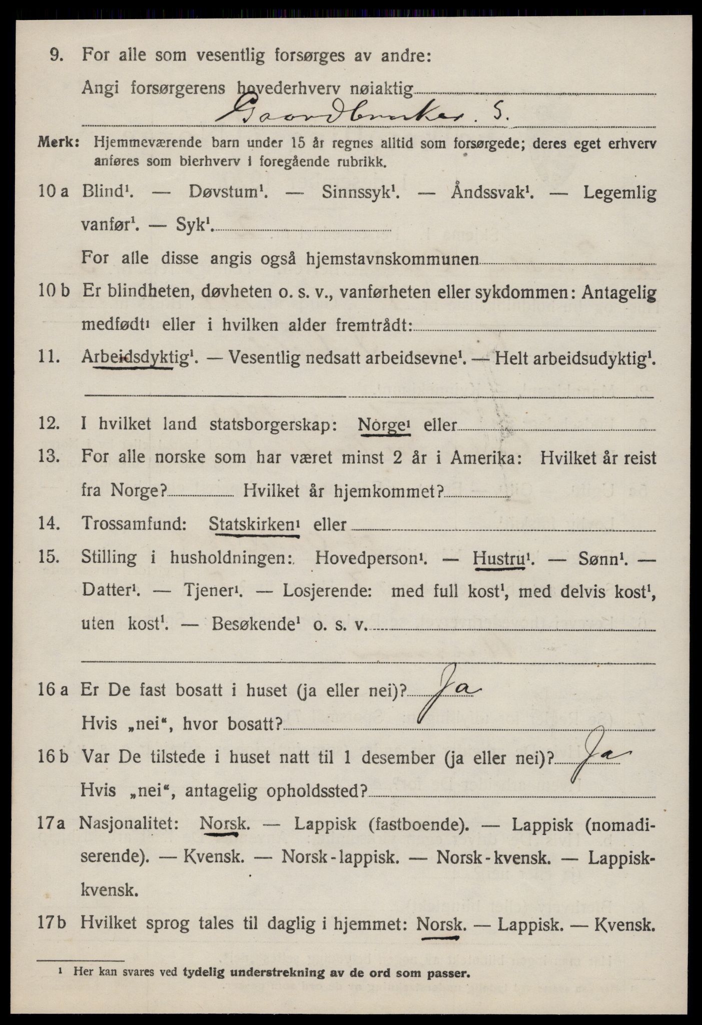 SAT, 1920 census for Oppdal, 1920, p. 3142