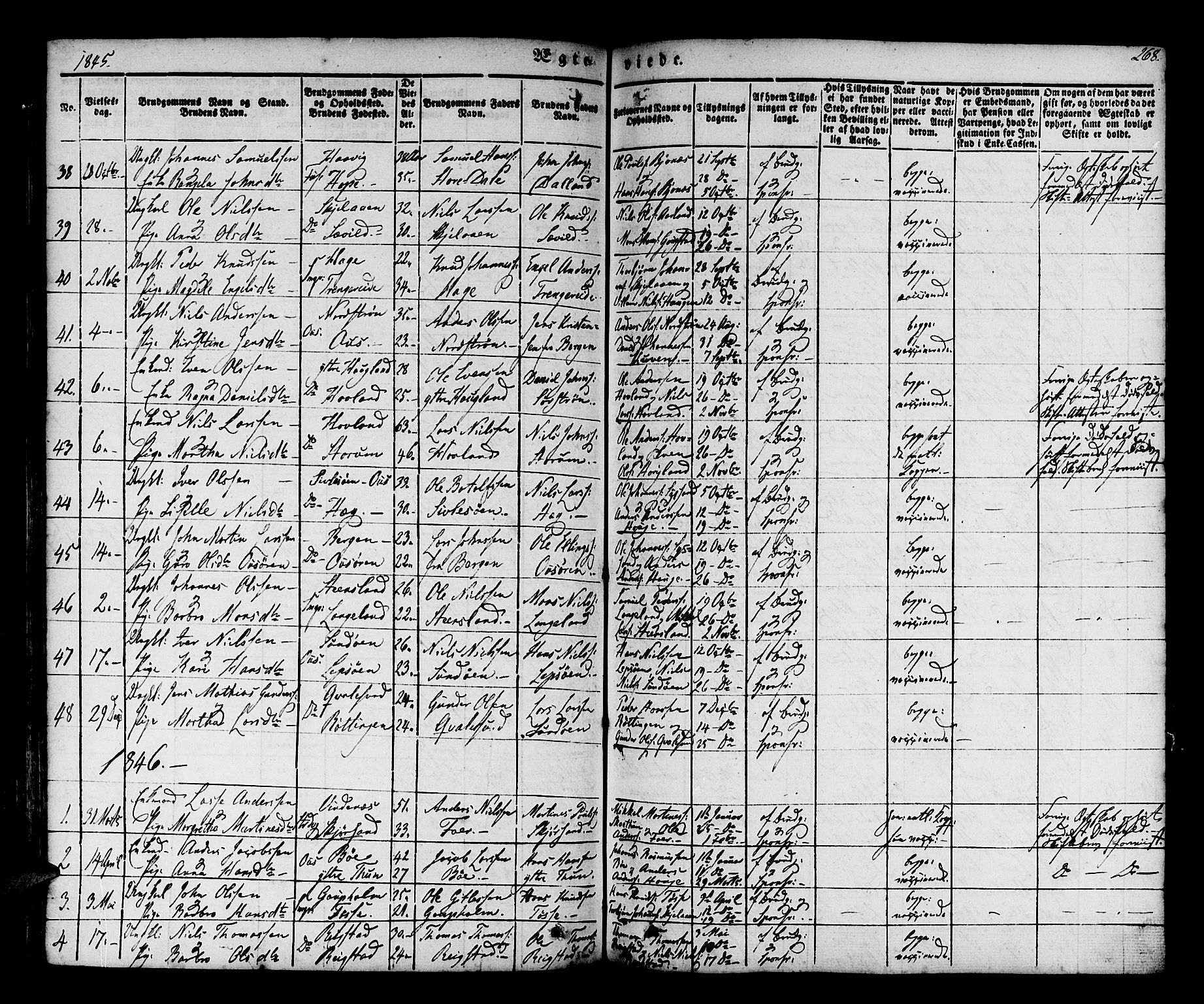 Os sokneprestembete, SAB/A-99929: Parish register (official) no. A 15, 1839-1851, p. 268
