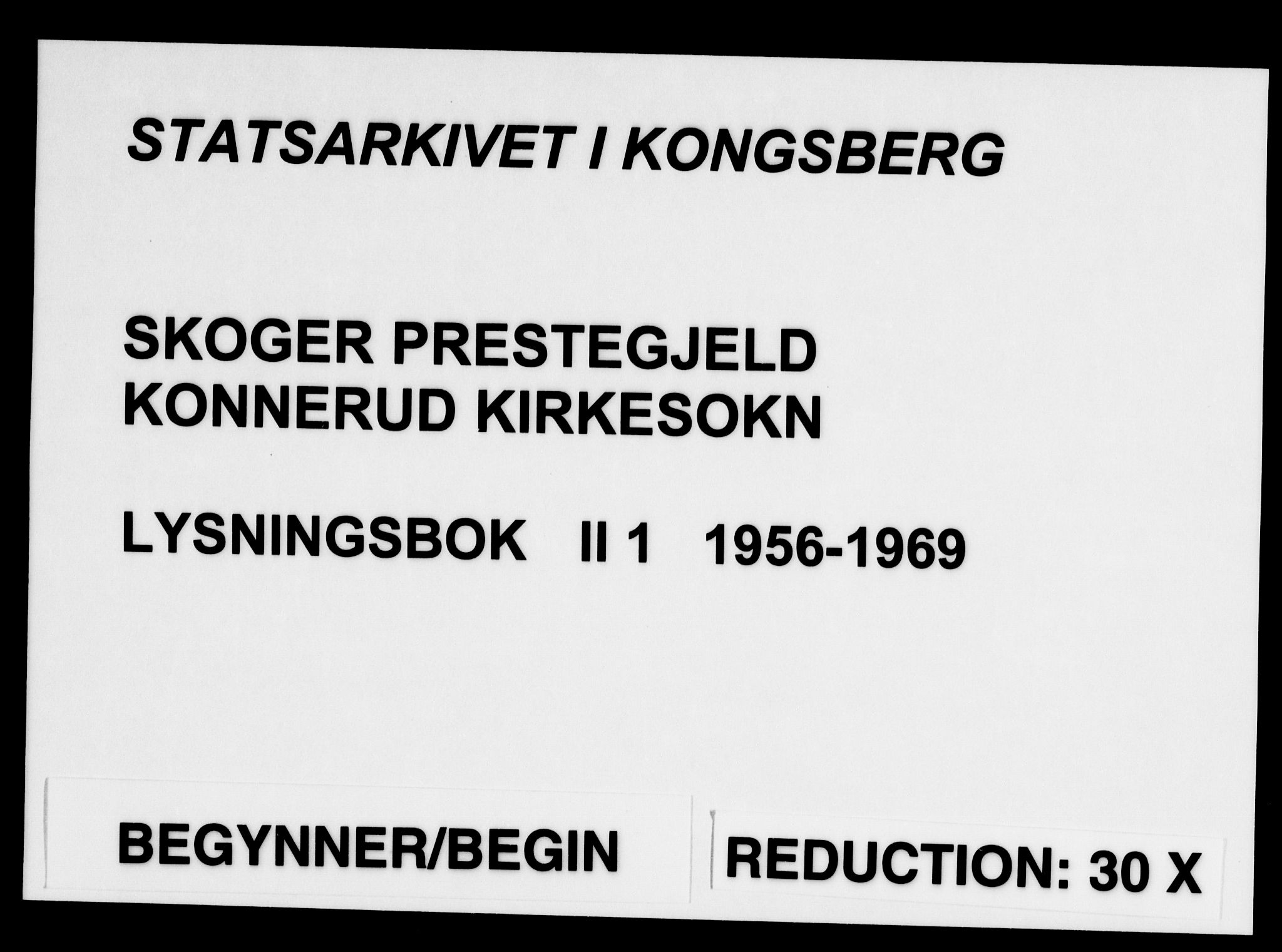 Skoger kirkebøker, SAKO/A-59/H/Hb/L0001: Banns register no. II 1, 1956-1969