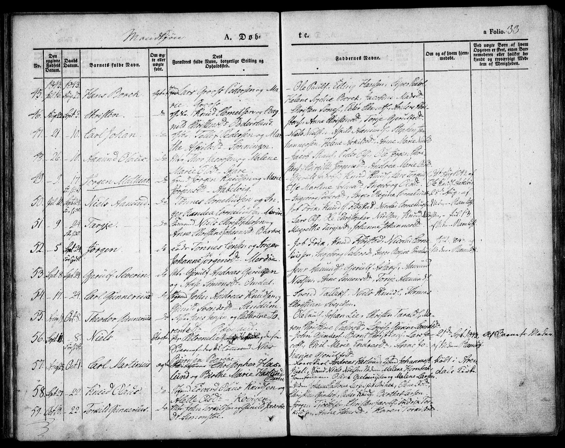 Tromøy sokneprestkontor, AV/SAK-1111-0041/F/Fa/L0004: Parish register (official) no. A 4, 1837-1846, p. 33