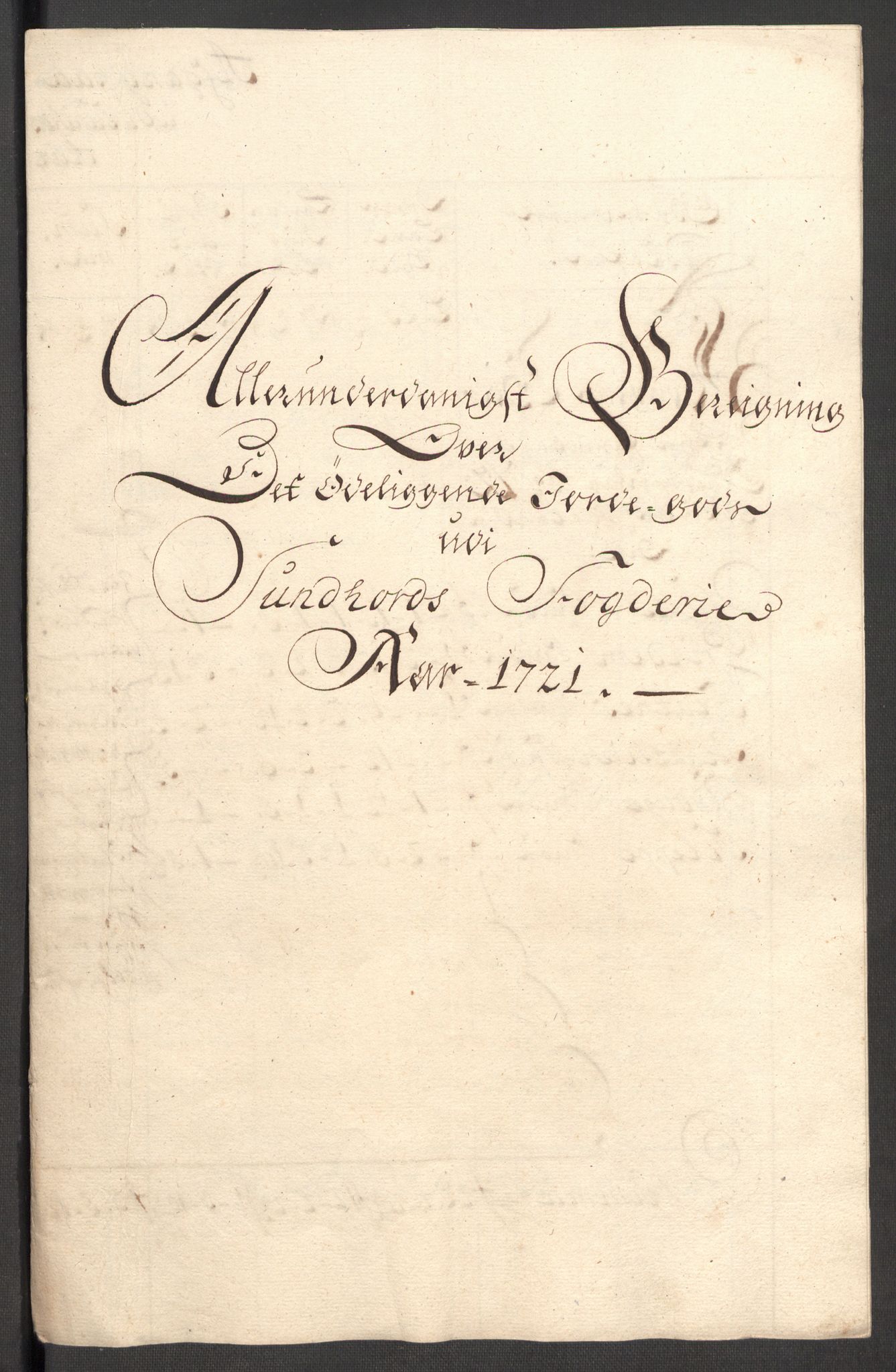 Rentekammeret inntil 1814, Reviderte regnskaper, Fogderegnskap, RA/EA-4092/R48/L3000: Fogderegnskap Sunnhordland og Hardanger, 1721, p. 302