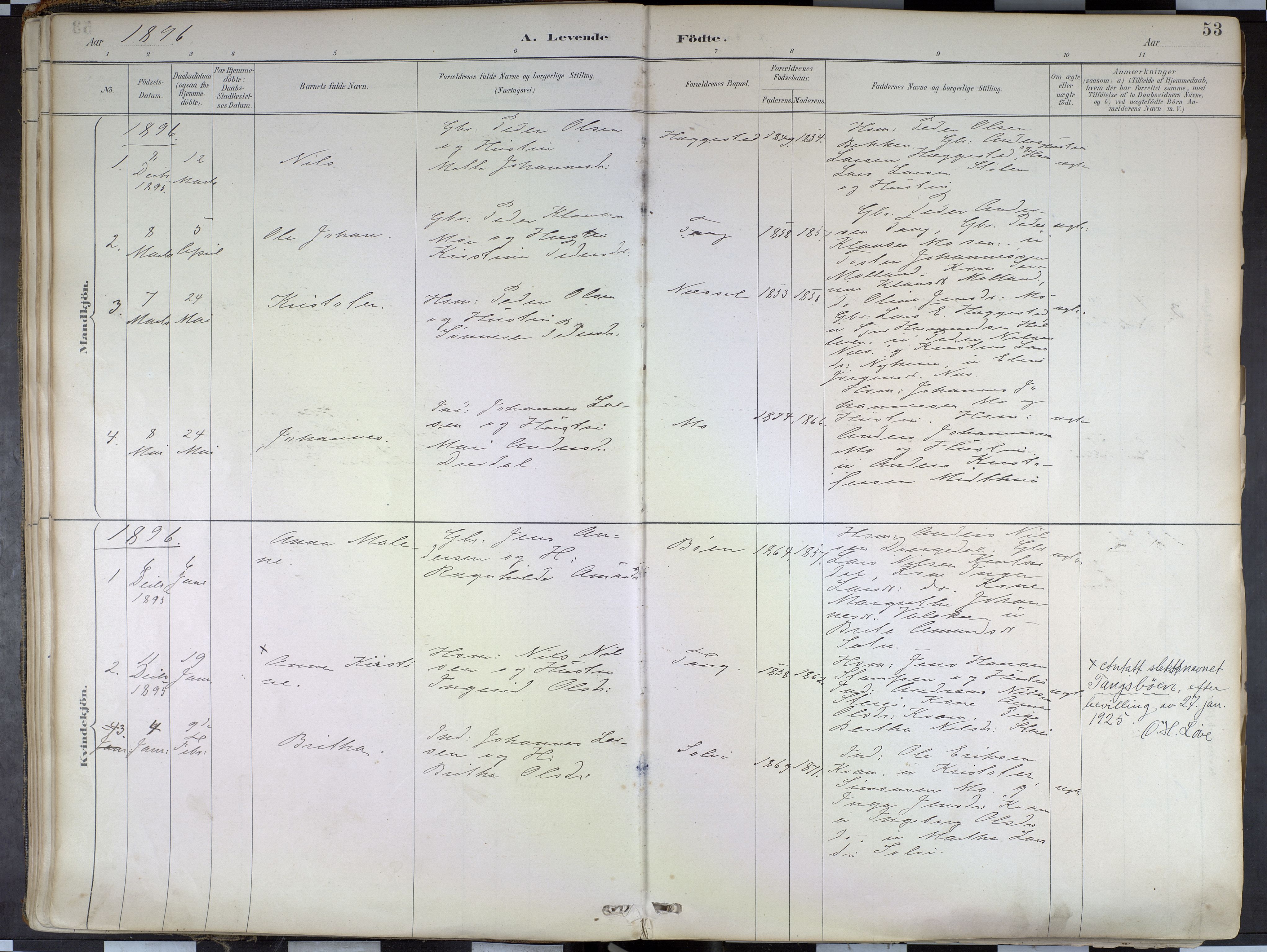 Hafslo sokneprestembete, AV/SAB-A-80301/H/Haa/Haab/L0001: Parish register (official) no. B 1, 1886-1945, p. 53