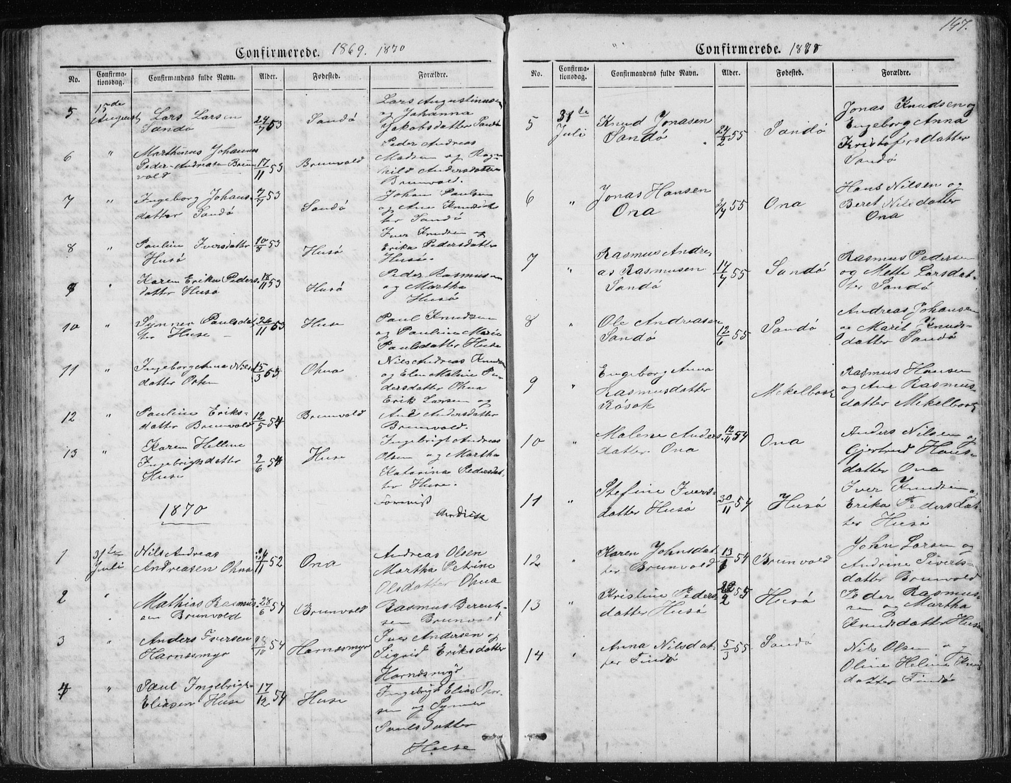 Ministerialprotokoller, klokkerbøker og fødselsregistre - Møre og Romsdal, AV/SAT-A-1454/561/L0732: Parish register (copy) no. 561C02, 1867-1900, p. 147