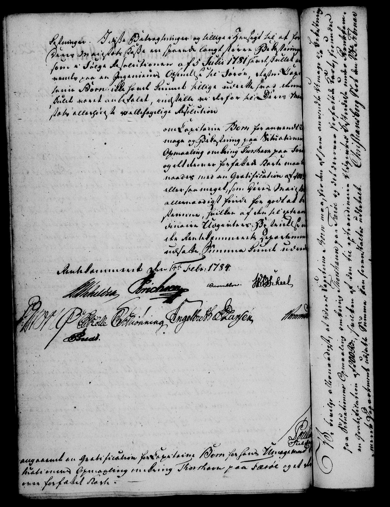 Rentekammeret, Kammerkanselliet, AV/RA-EA-3111/G/Gf/Gfa/L0066: Norsk relasjons- og resolusjonsprotokoll (merket RK 52.66), 1784, p. 173