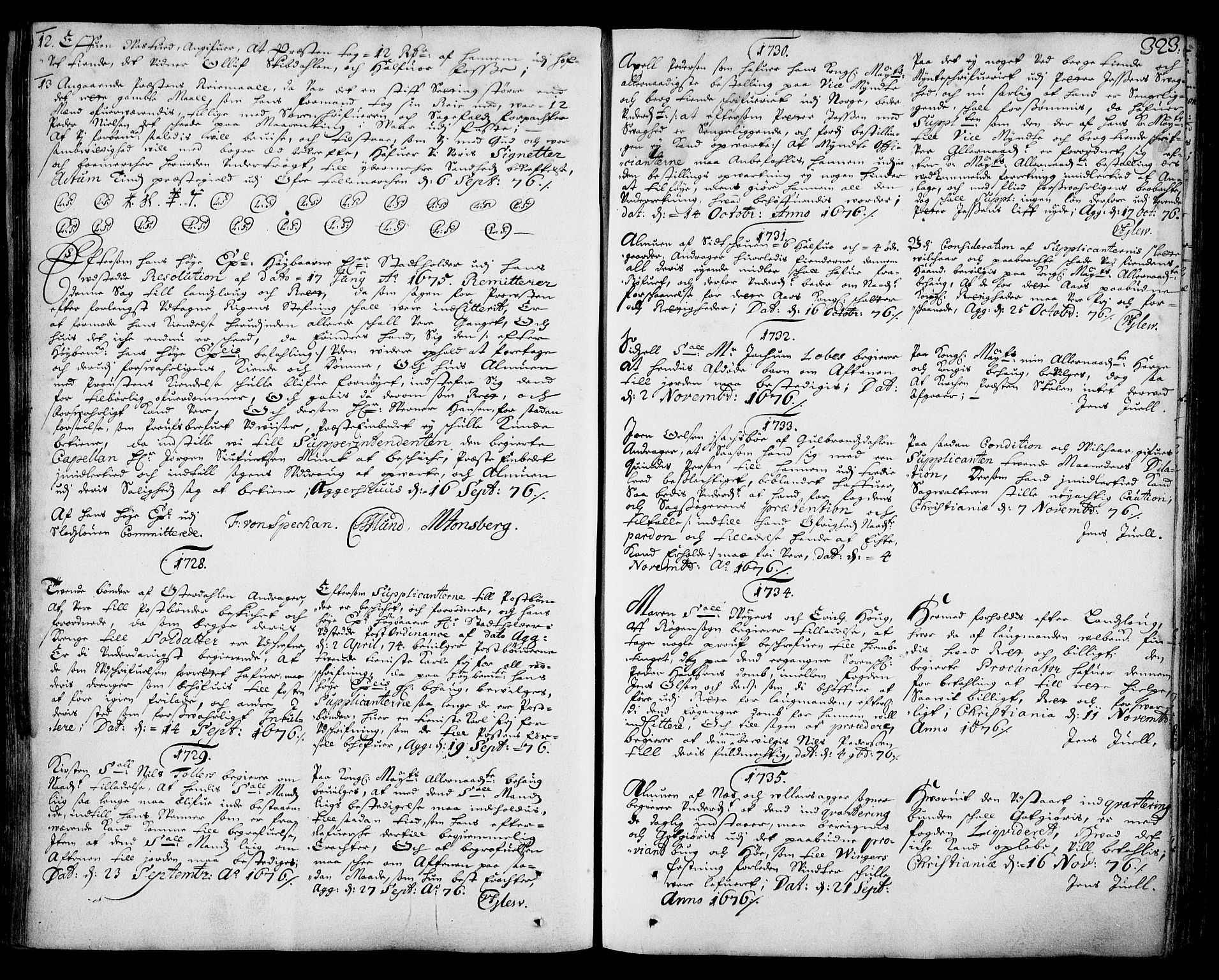 Stattholderembetet 1572-1771, AV/RA-EA-2870/Ad/L0003: Supplikasjons- og resolusjonsprotokoll, 1671-1682, p. 322b-323a