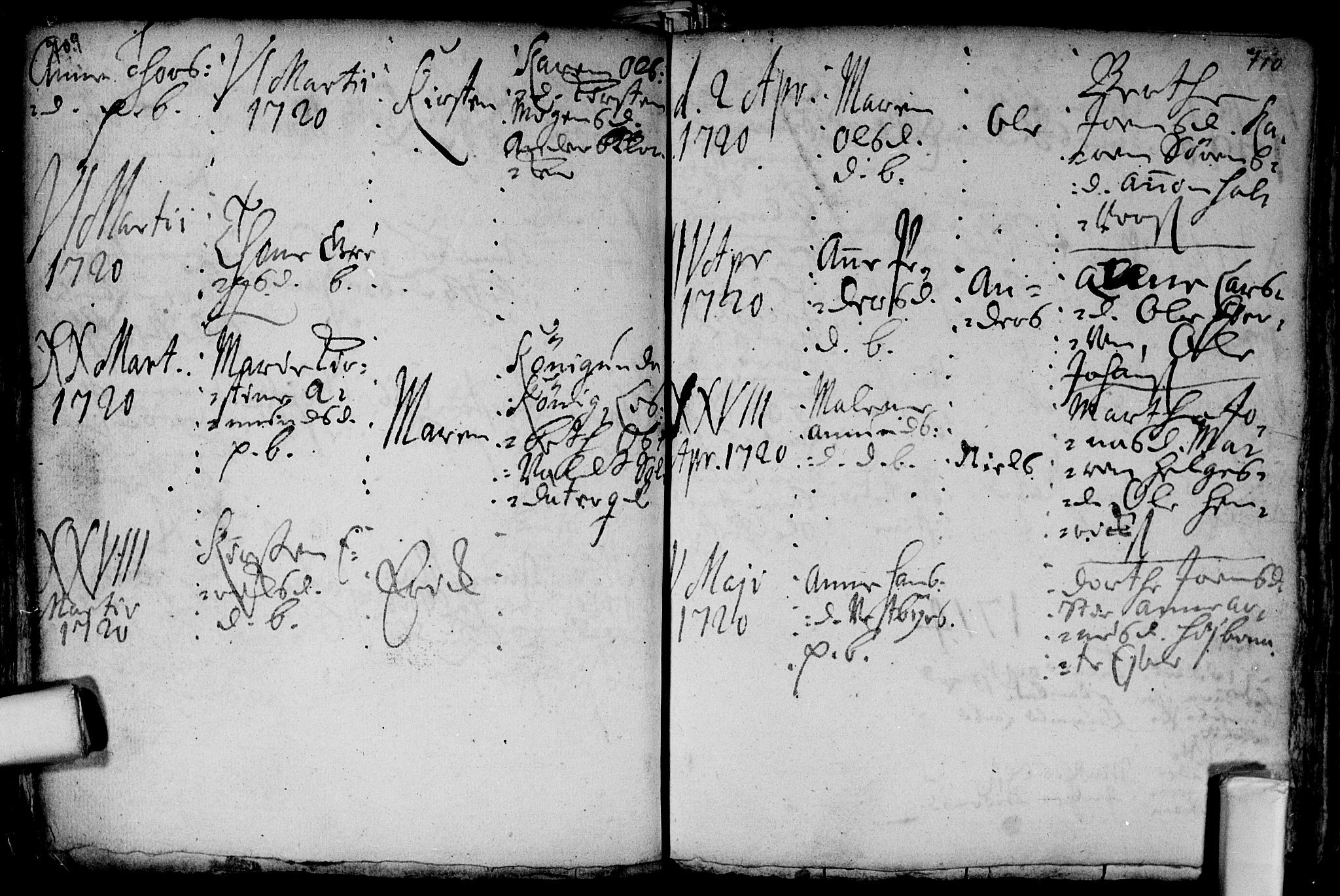 Aker prestekontor kirkebøker, AV/SAO-A-10861/F/L0002: Parish register (official) no. 2, 1714-1720, p. 709-710