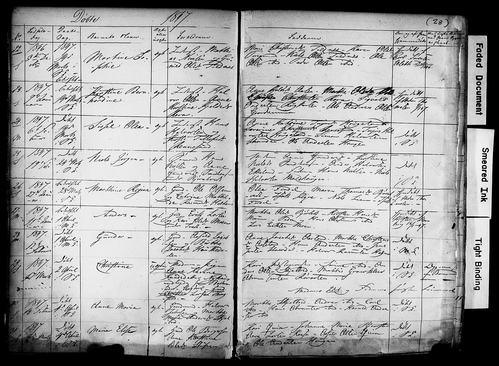 Solum kirkebøker, SAKO/A-306/F/Fa/L0006: Parish register (official) no. I 6, 1844-1855, p. 28