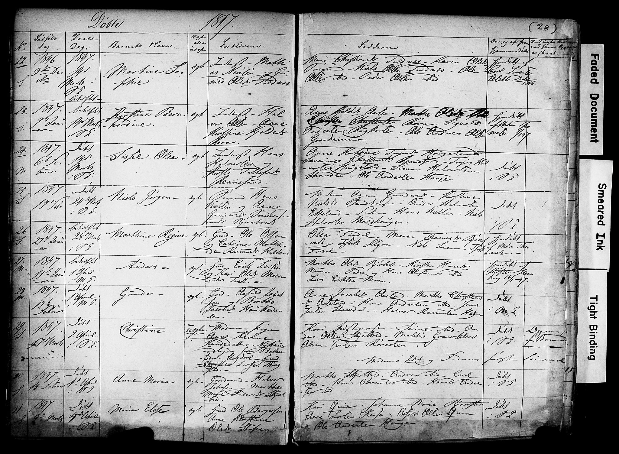 Solum kirkebøker, AV/SAKO-A-306/F/Fa/L0006: Parish register (official) no. I 6, 1844-1855, p. 28