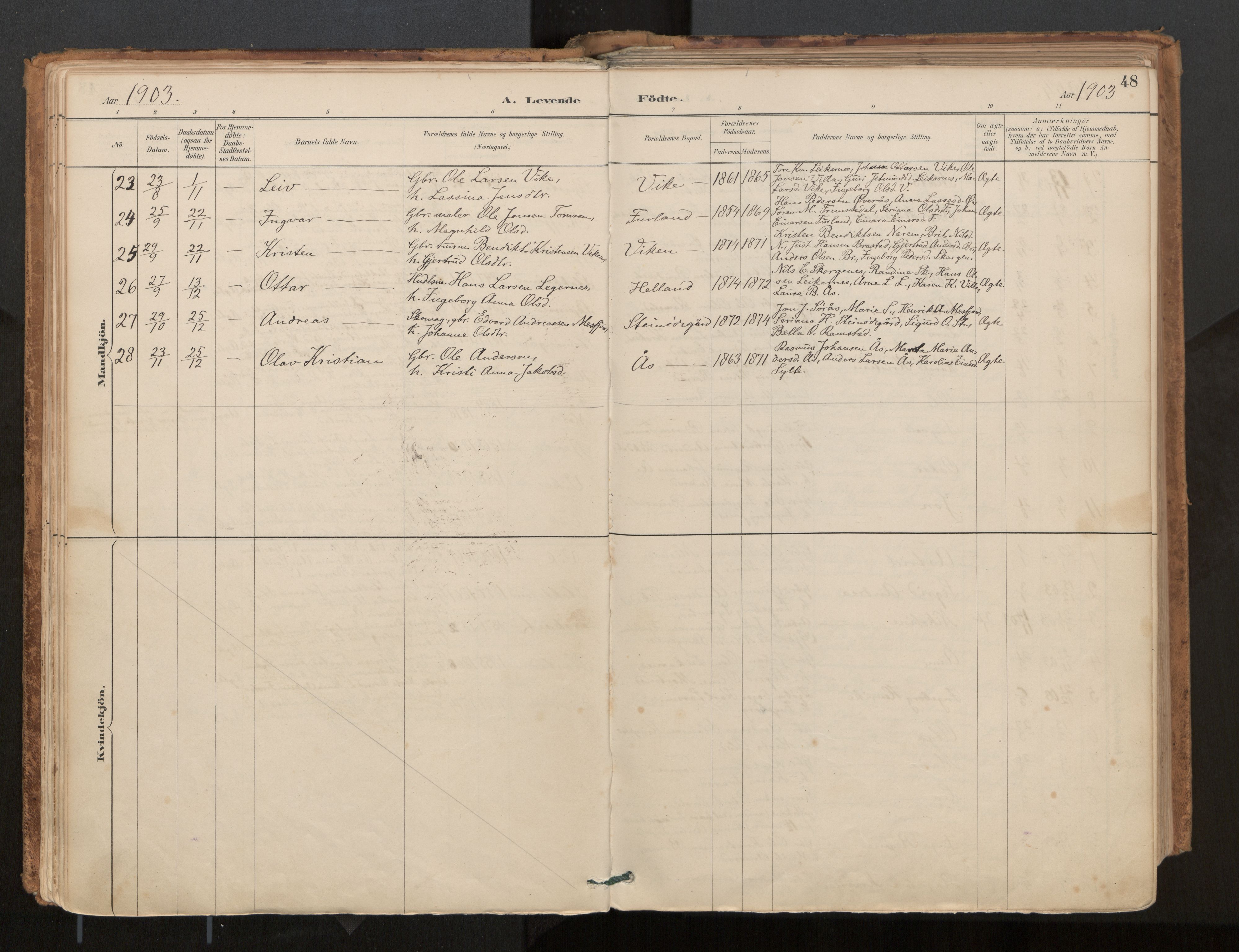 Ministerialprotokoller, klokkerbøker og fødselsregistre - Møre og Romsdal, AV/SAT-A-1454/539/L0531: Parish register (official) no. 539A04, 1887-1913, p. 48