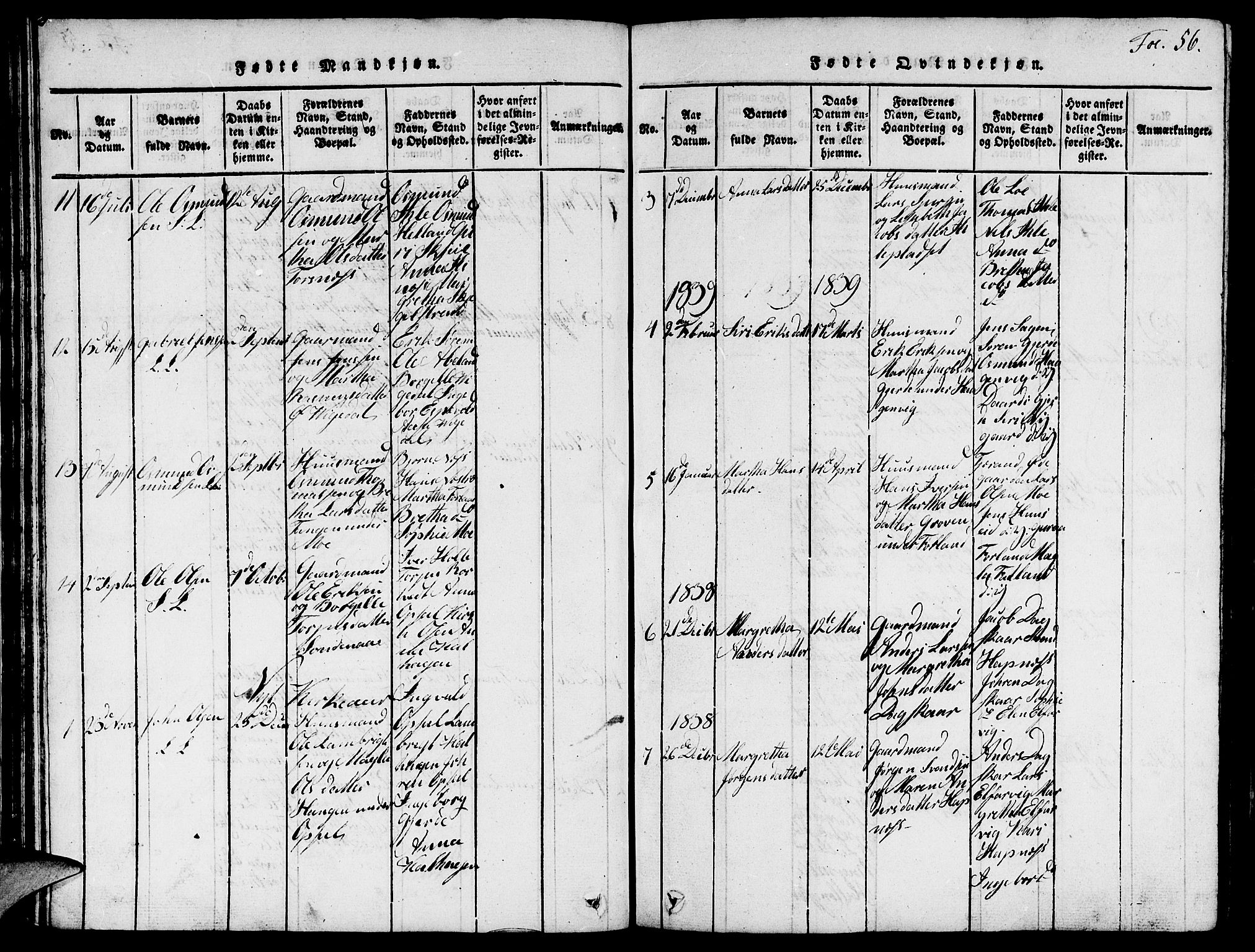 Vikedal sokneprestkontor, SAST/A-101840/01/V: Parish register (copy) no. B 1, 1816-1853, p. 56