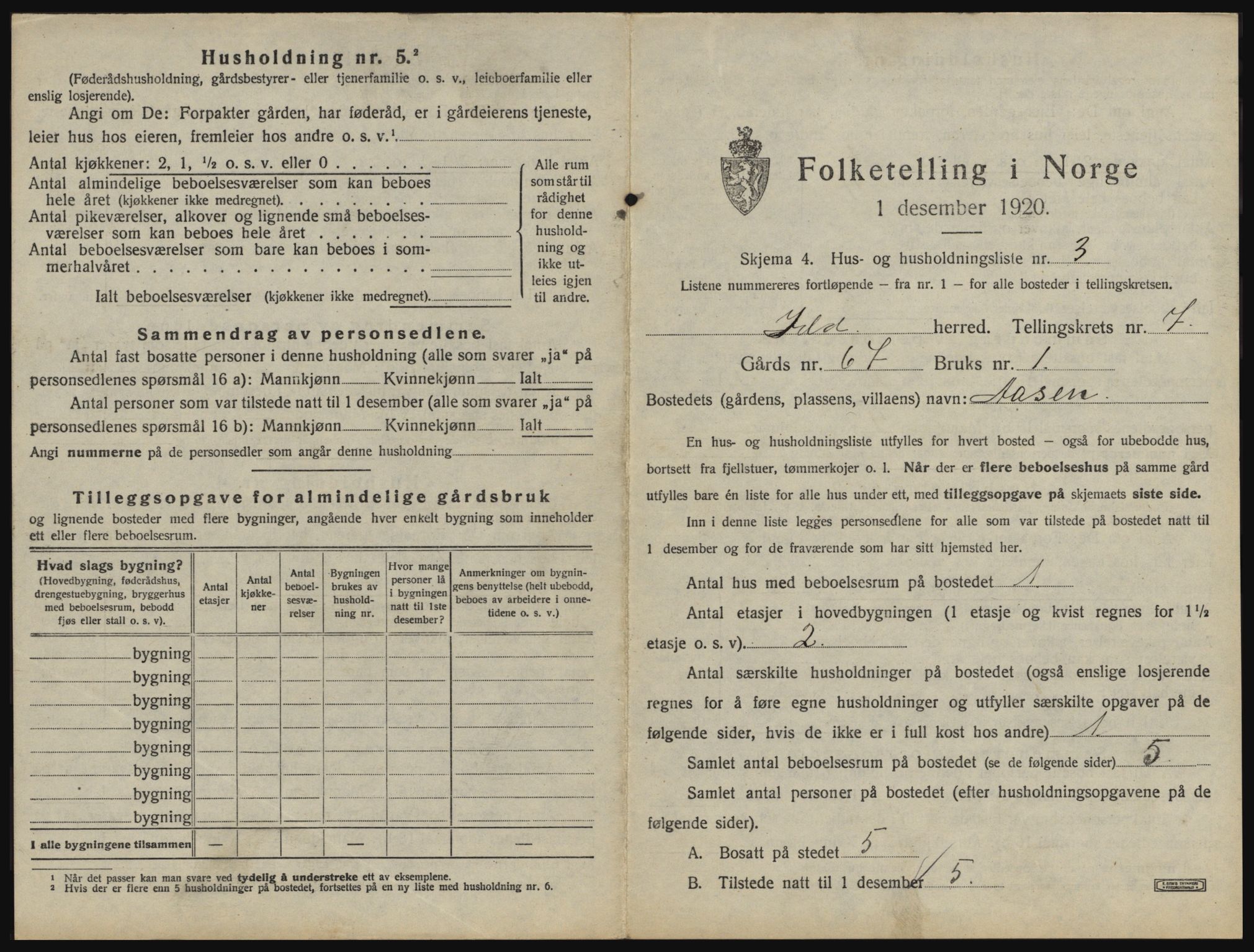 SAO, 1920 census for Idd, 1920, p. 1034