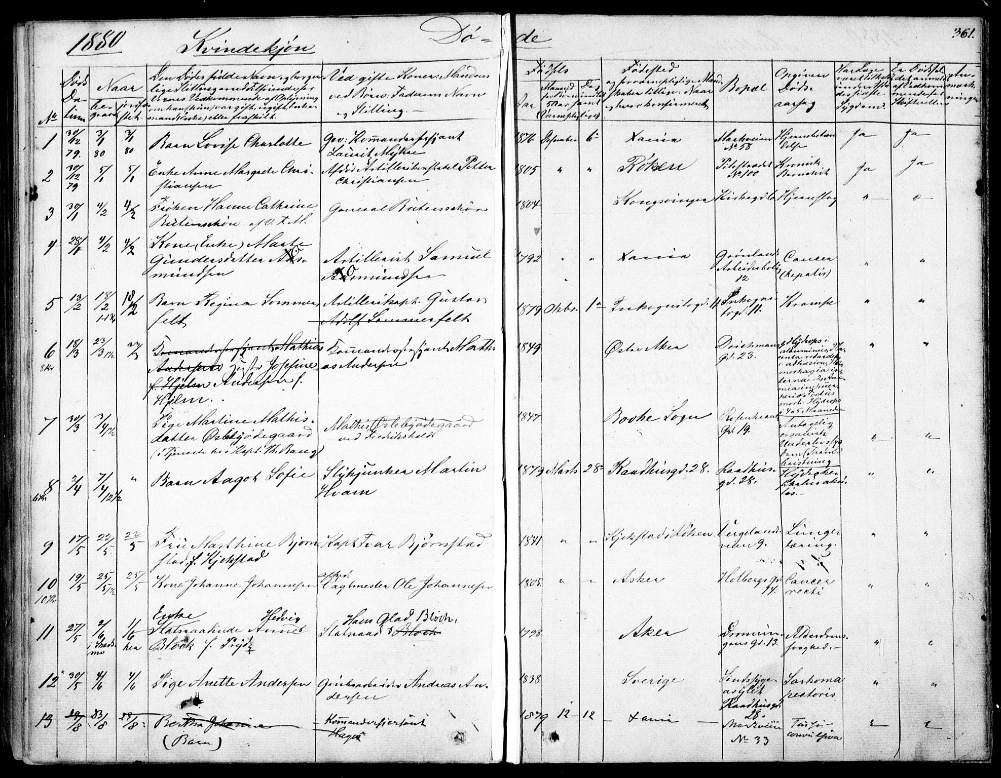 Garnisonsmenigheten Kirkebøker, SAO/A-10846/F/Fa/L0007: Parish register (official) no. 7, 1828-1881, p. 361