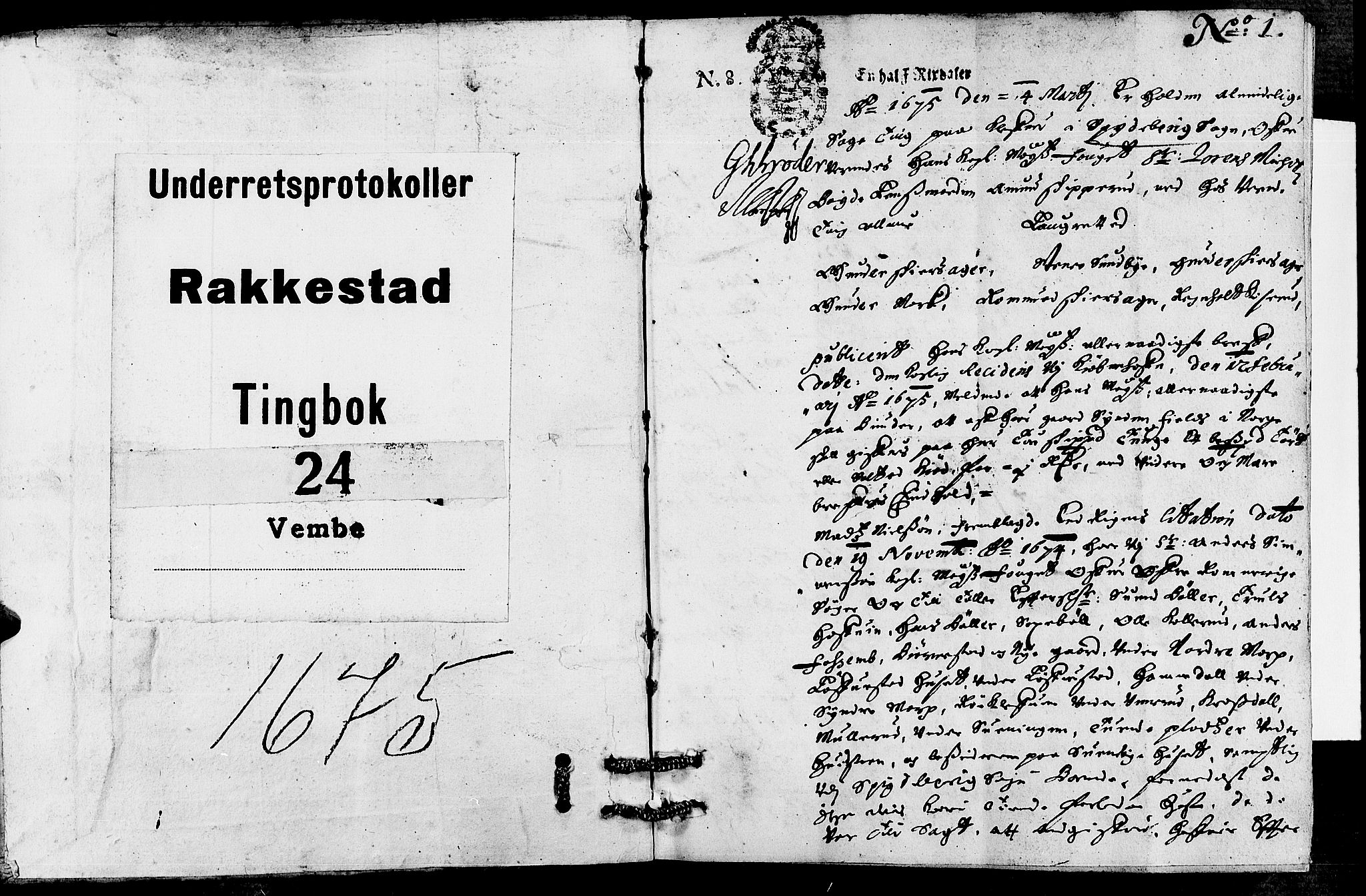 Rakkestad sorenskriveri, SAO/A-10686/F/Fb/L0024: Tingbøker, 1675-1676, p. 0b-1a