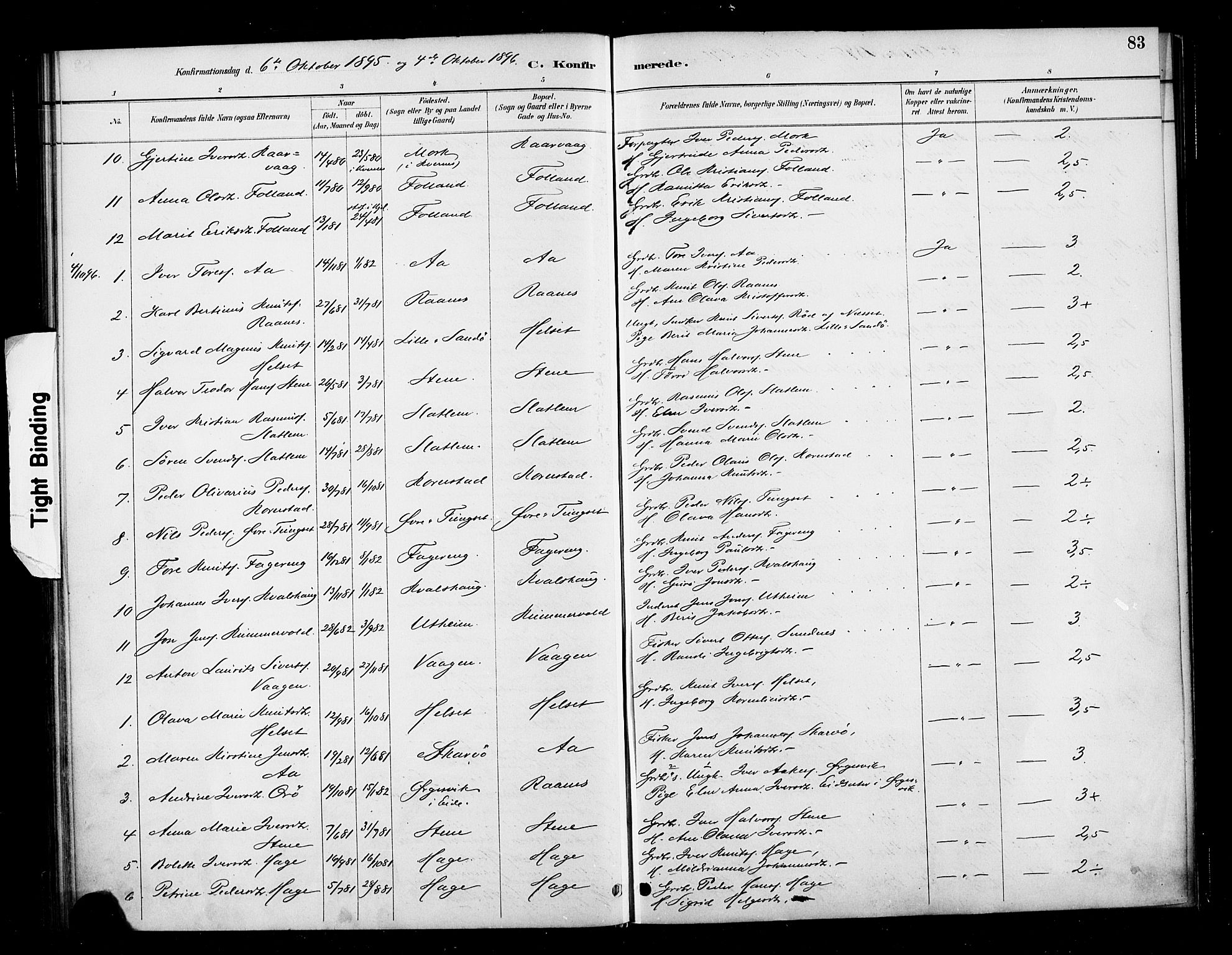 Ministerialprotokoller, klokkerbøker og fødselsregistre - Møre og Romsdal, SAT/A-1454/570/L0832: Parish register (official) no. 570A06, 1885-1900, p. 83