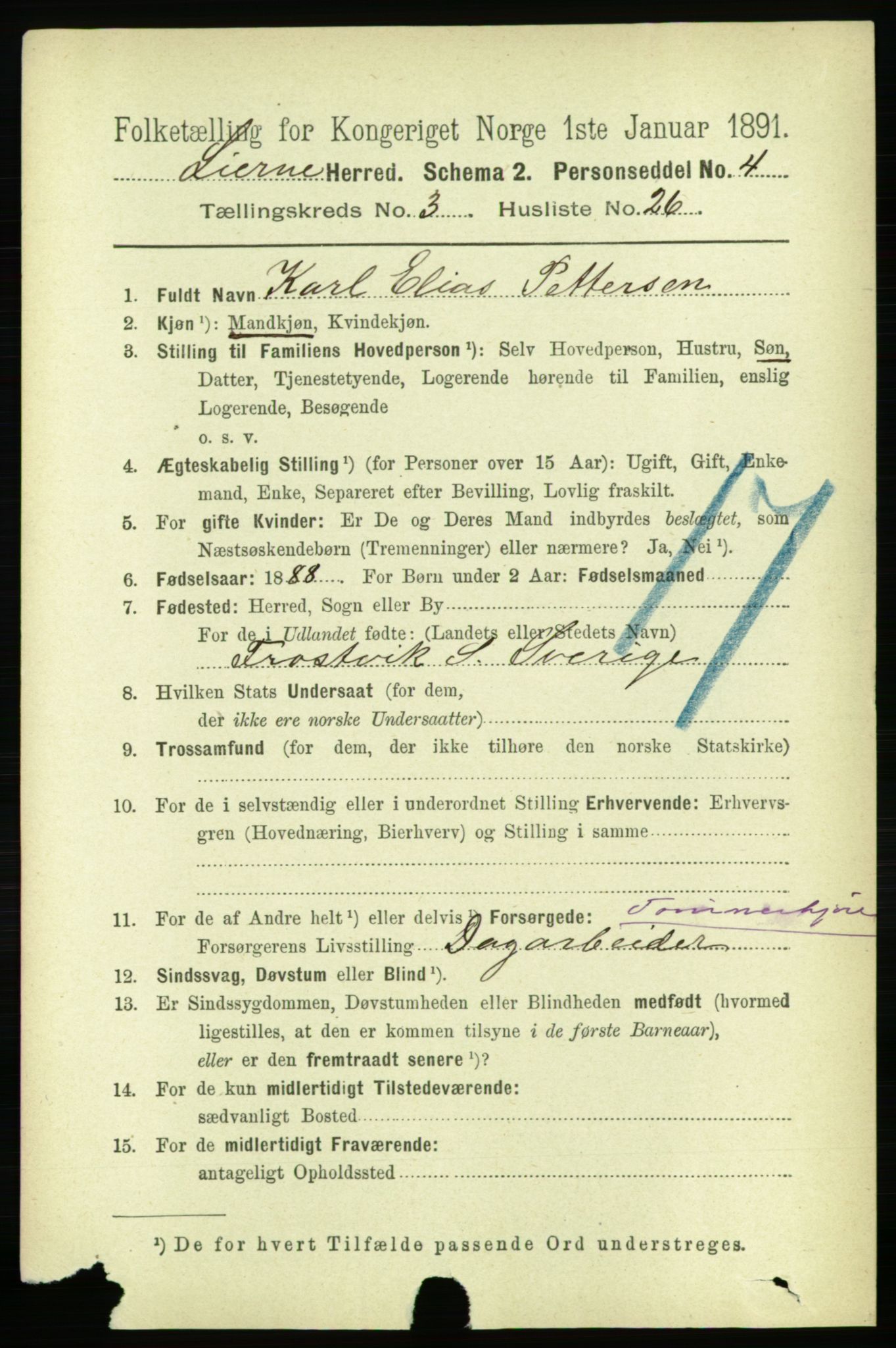 RA, 1891 census for 1737 Lierne, 1891, p. 968