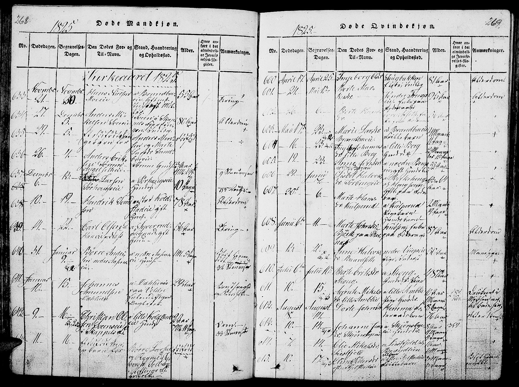 Ringsaker prestekontor, AV/SAH-PREST-014/L/La/L0001: Parish register (copy) no. 1, 1814-1826, p. 268-269