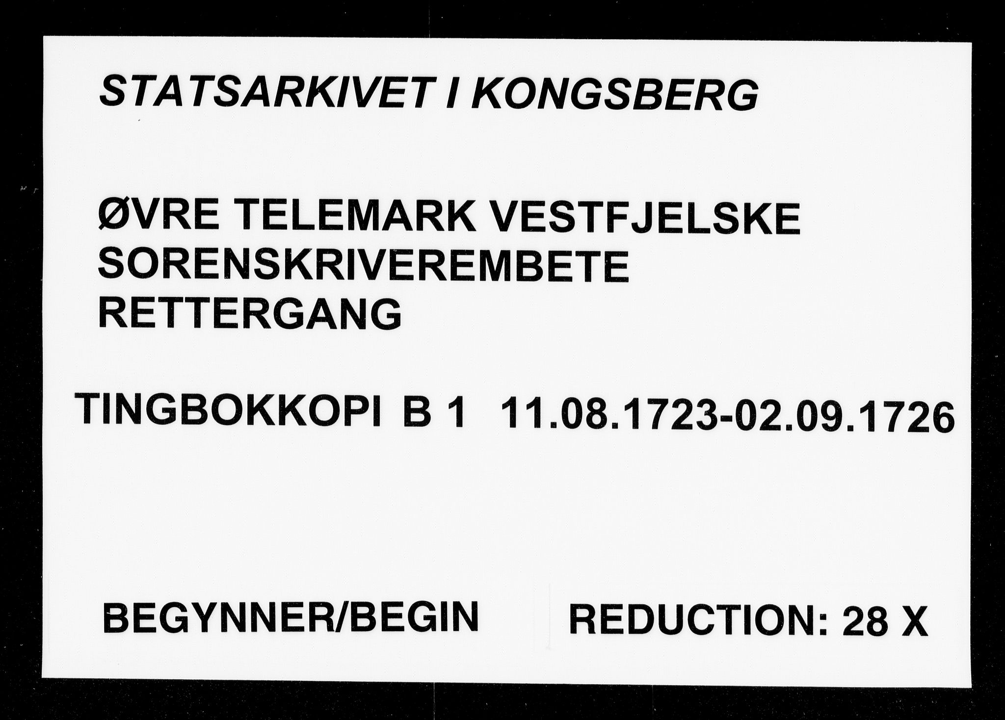 Vest-Telemark sorenskriveri, AV/SAKO-A-134/F/Fb/L0001: Tingbokkopi, 1723-1726