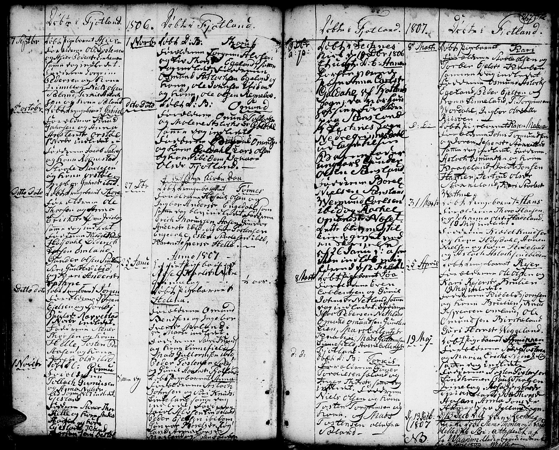 Hægebostad sokneprestkontor, SAK/1111-0024/F/Fa/Faa/L0001: Parish register (official) no. A 1 /3, 1760-1826, p. 267