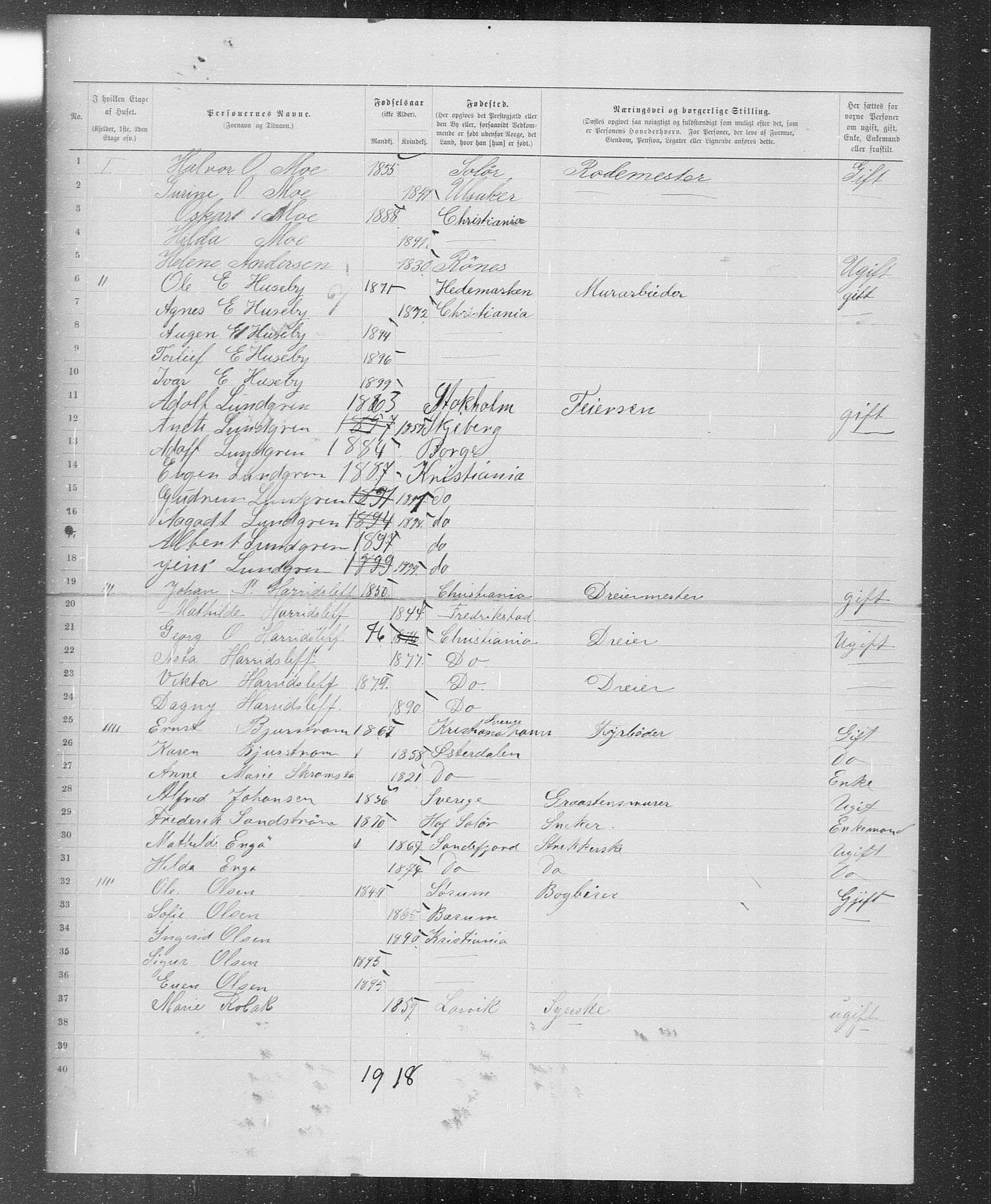 OBA, Municipal Census 1899 for Kristiania, 1899, p. 1072