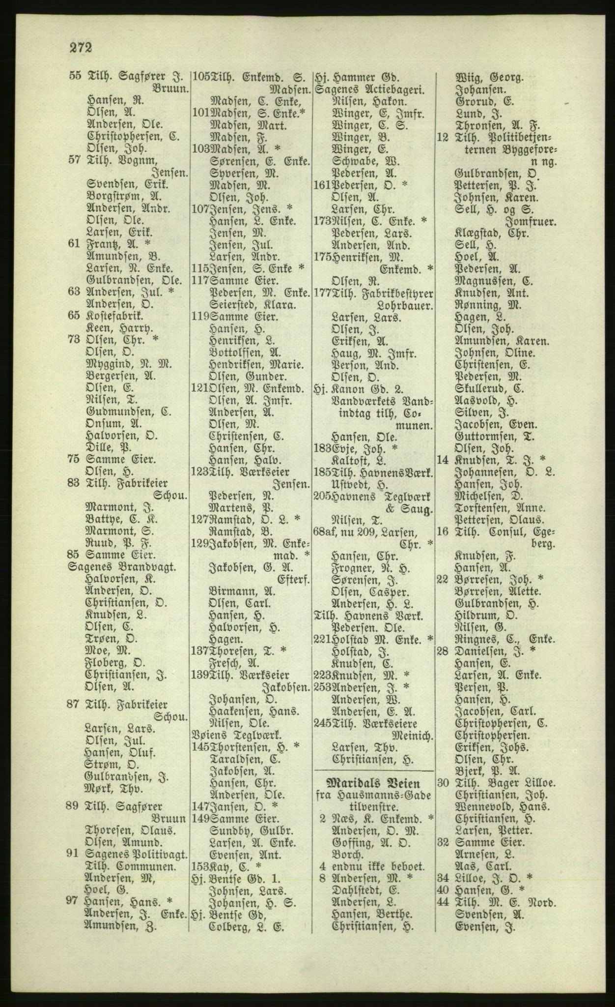 Kristiania/Oslo adressebok, PUBL/-, 1881, p. 272