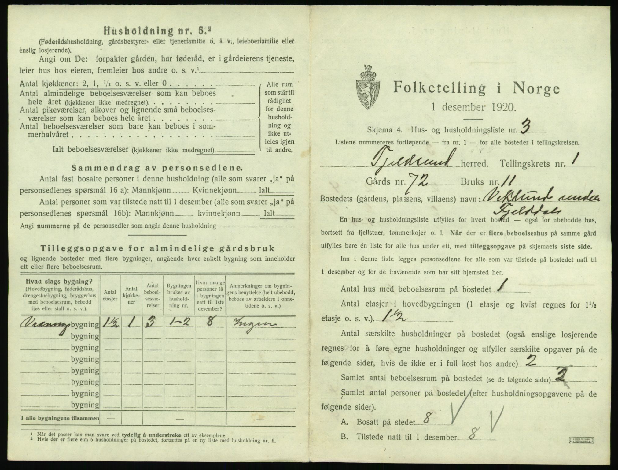 SAT, 1920 census for Tjeldsund, 1920, p. 34