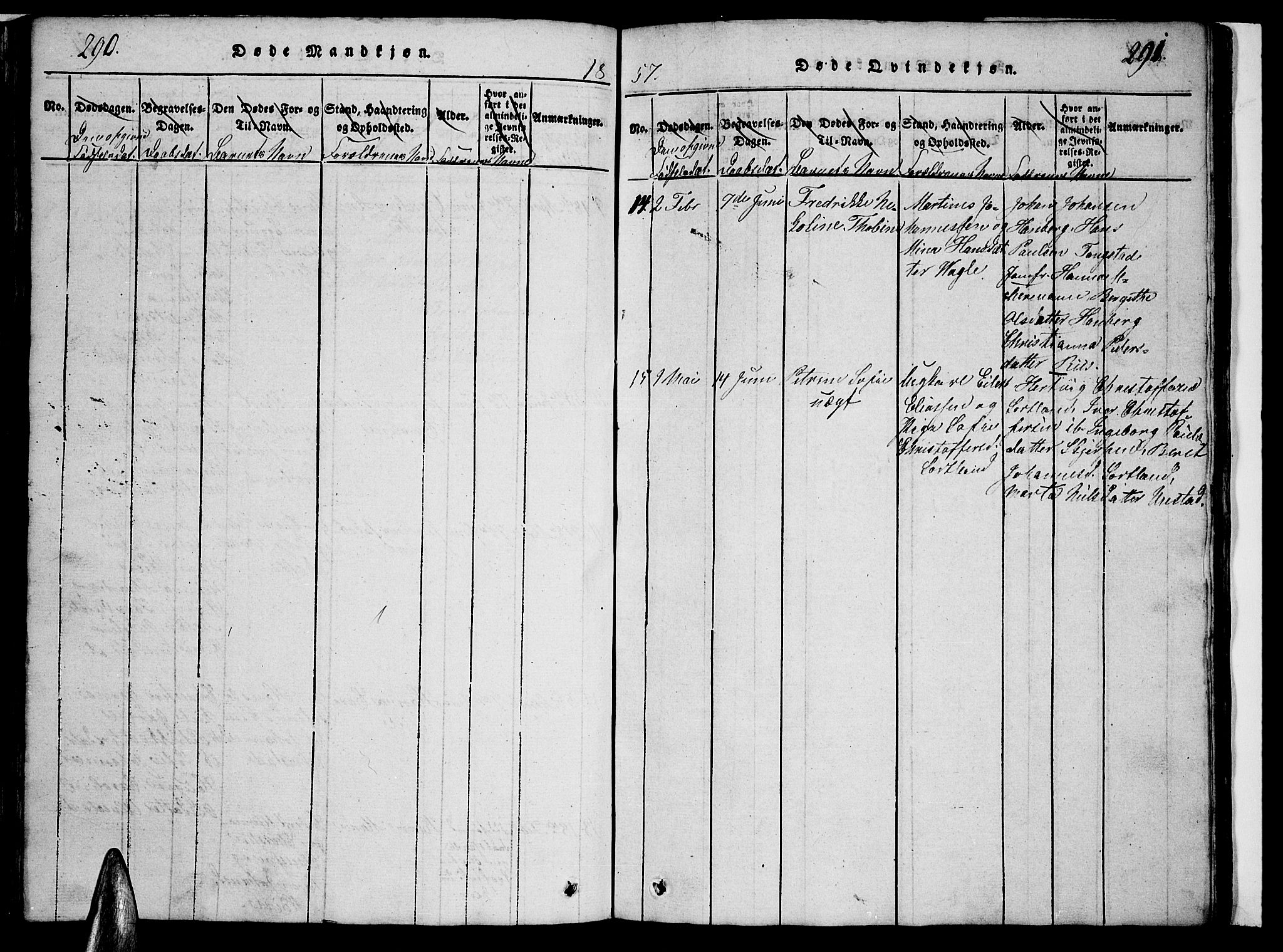 Ministerialprotokoller, klokkerbøker og fødselsregistre - Nordland, AV/SAT-A-1459/880/L1139: Parish register (copy) no. 880C01, 1836-1857, p. 290-291