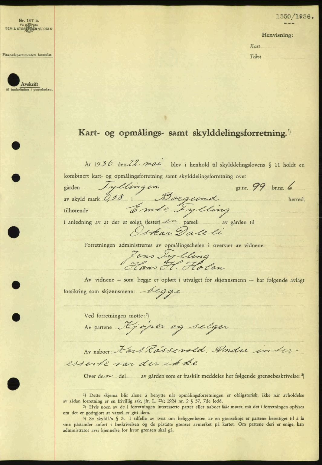 Nordre Sunnmøre sorenskriveri, AV/SAT-A-0006/1/2/2C/2Ca: Mortgage book no. A2, 1936-1937, Diary no: : 1350/1936