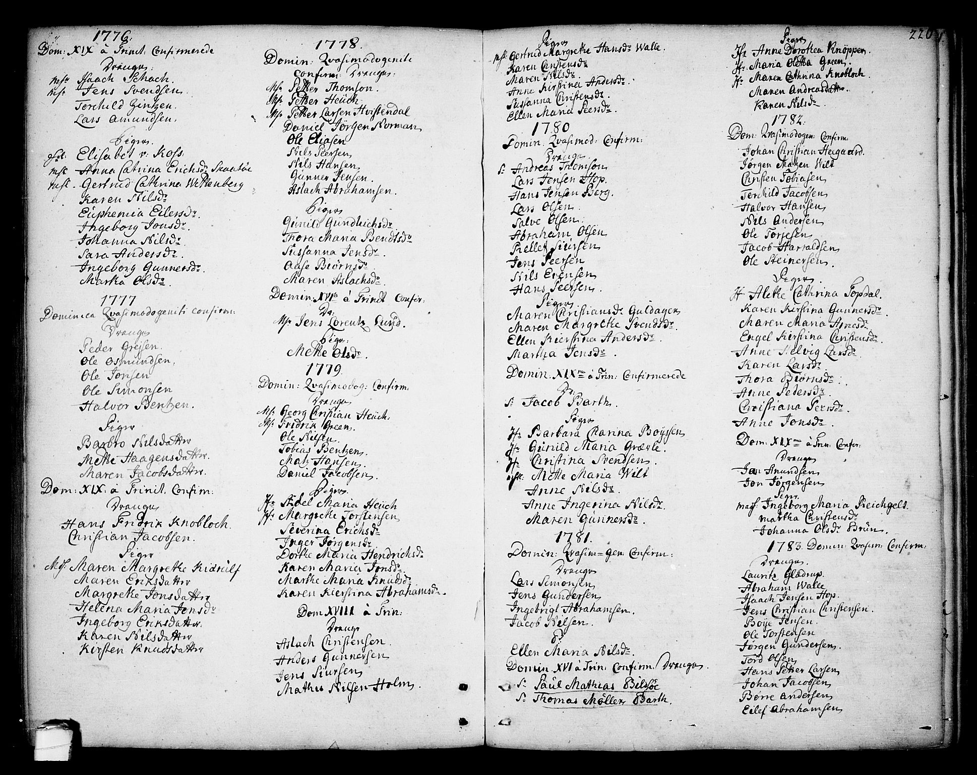 Kragerø kirkebøker, SAKO/A-278/F/Fa/L0002: Parish register (official) no. 2, 1767-1802, p. 220