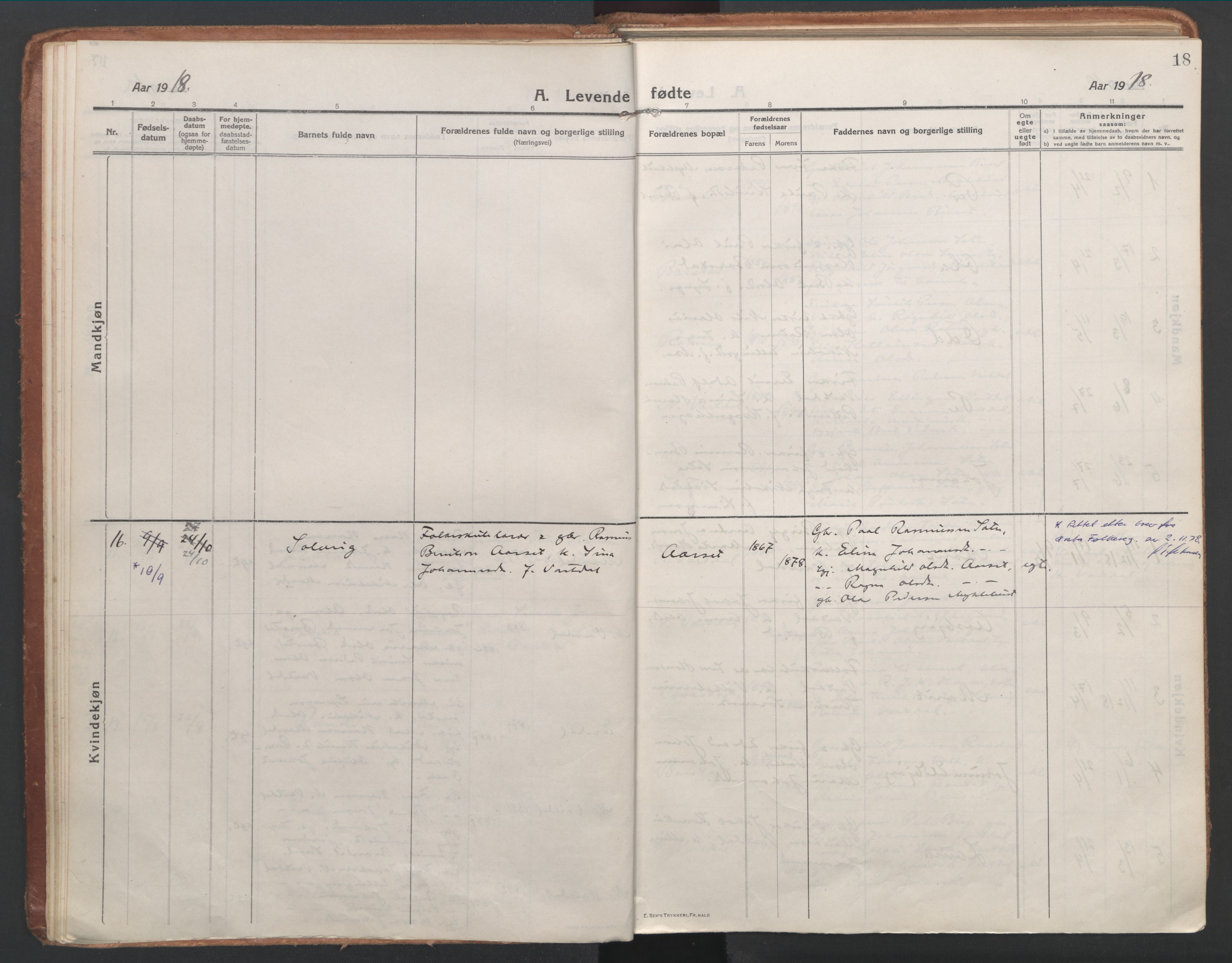 Ministerialprotokoller, klokkerbøker og fødselsregistre - Møre og Romsdal, SAT/A-1454/514/L0200: Parish register (official) no. 514A02, 1913-1943, p. 18