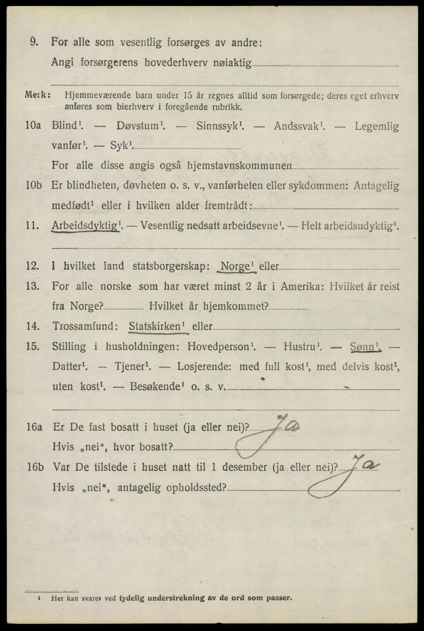 SAO, 1920 census for Degernes, 1920, p. 2179