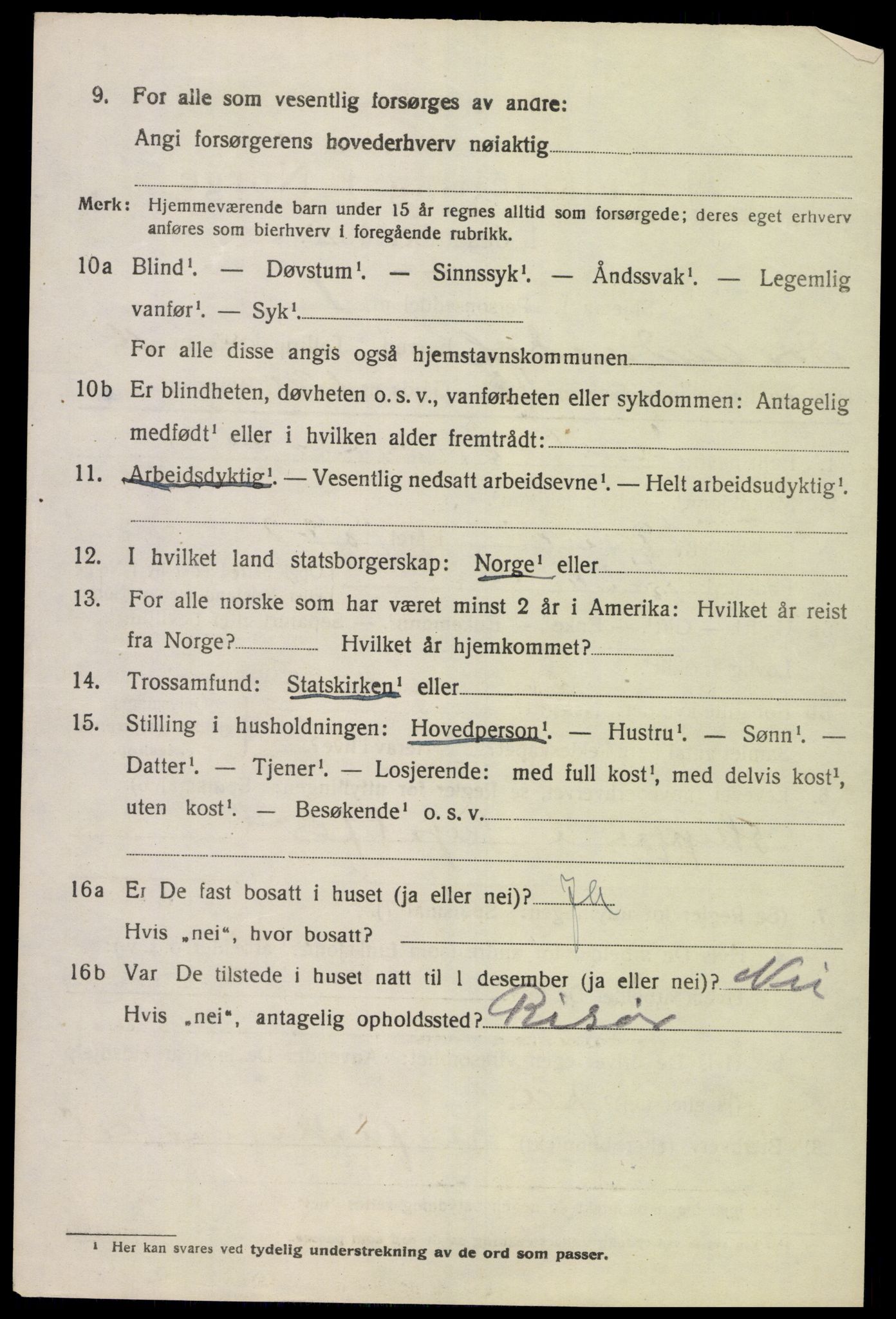 SAK, 1920 census for Sør-Audnedal, 1920, p. 4234