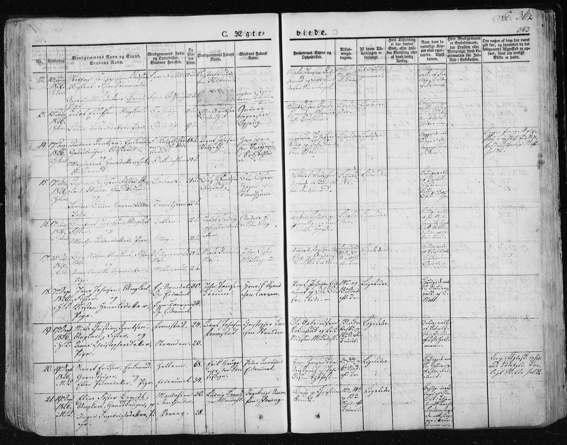 Ministerialprotokoller, klokkerbøker og fødselsregistre - Sør-Trøndelag, SAT/A-1456/659/L0735: Parish register (official) no. 659A05, 1826-1841, p. 362