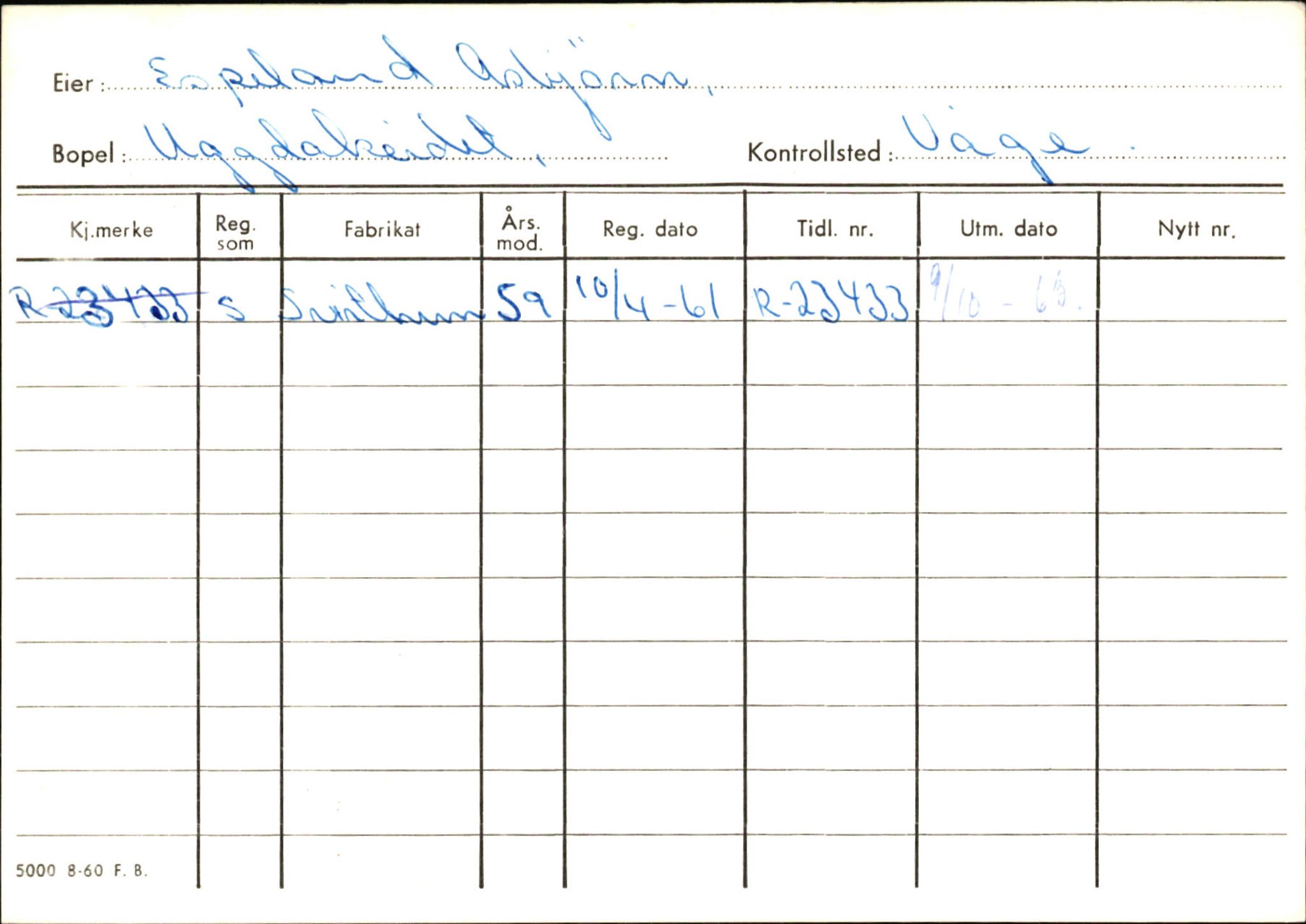 Statens vegvesen, Hordaland vegkontor, AV/SAB-A-5201/2/Ha/L0012: R-eierkort E-F, 1920-1971, p. 64