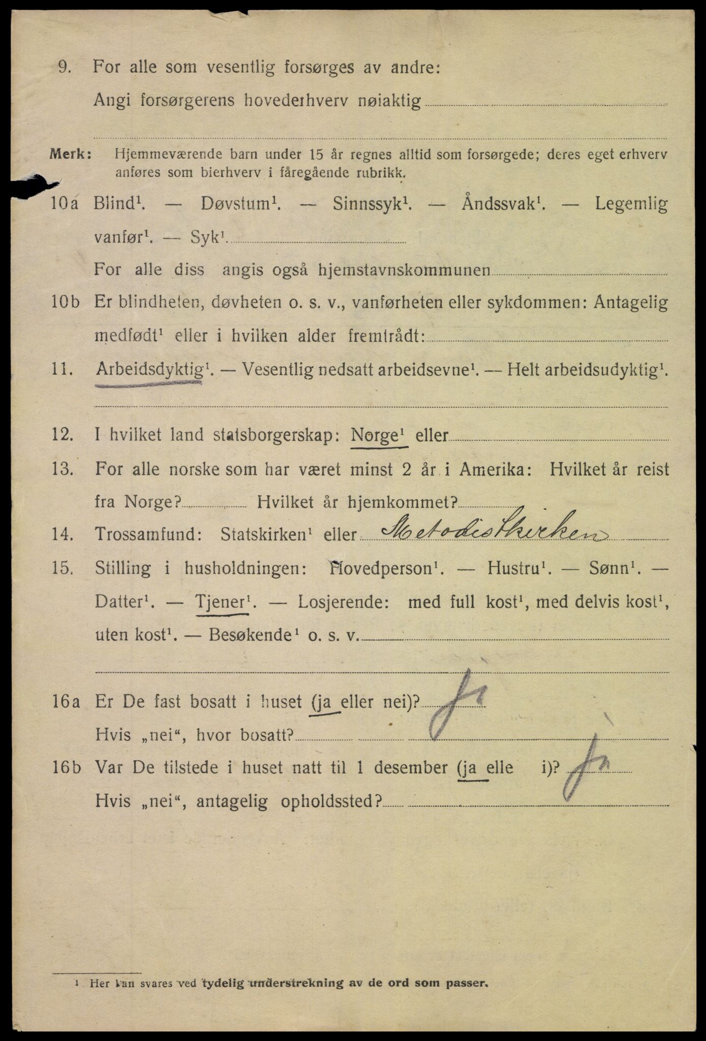 SAK, 1920 census for Arendal, 1920, p. 12445