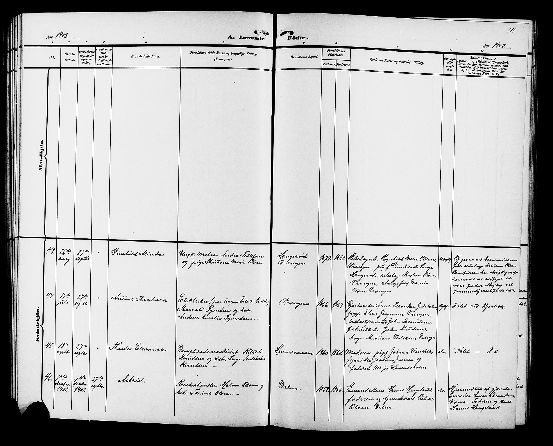 Øyestad sokneprestkontor, AV/SAK-1111-0049/F/Fb/L0010: Parish register (copy) no. B 10, 1897-1906, p. 111