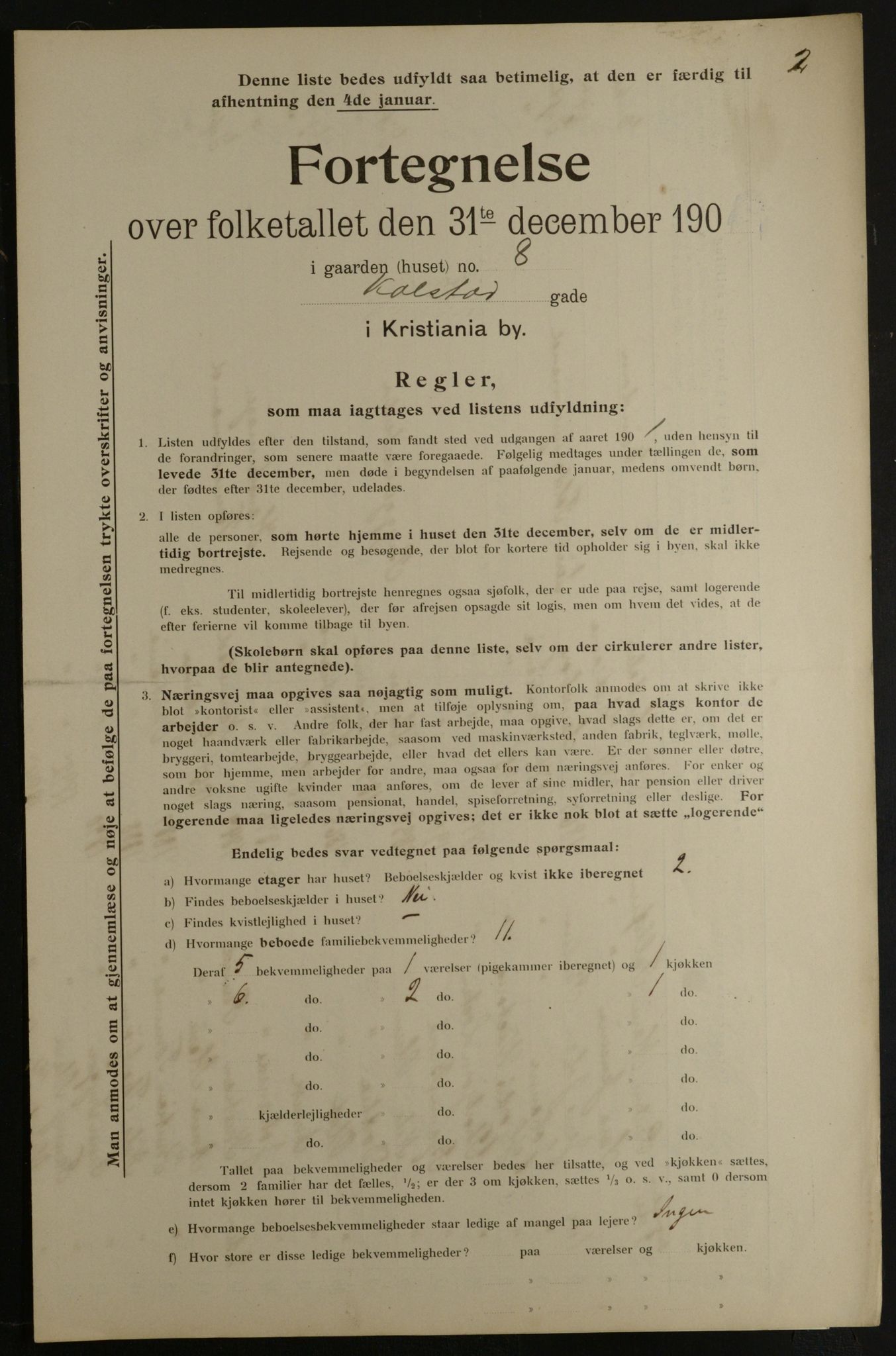 OBA, Municipal Census 1901 for Kristiania, 1901, p. 8105