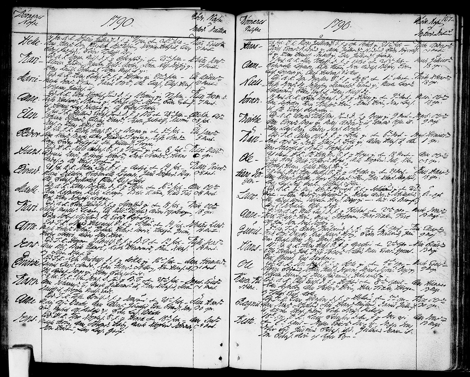 Asker prestekontor Kirkebøker, SAO/A-10256a/F/Fa/L0003: Parish register (official) no. I 3, 1767-1807, p. 107