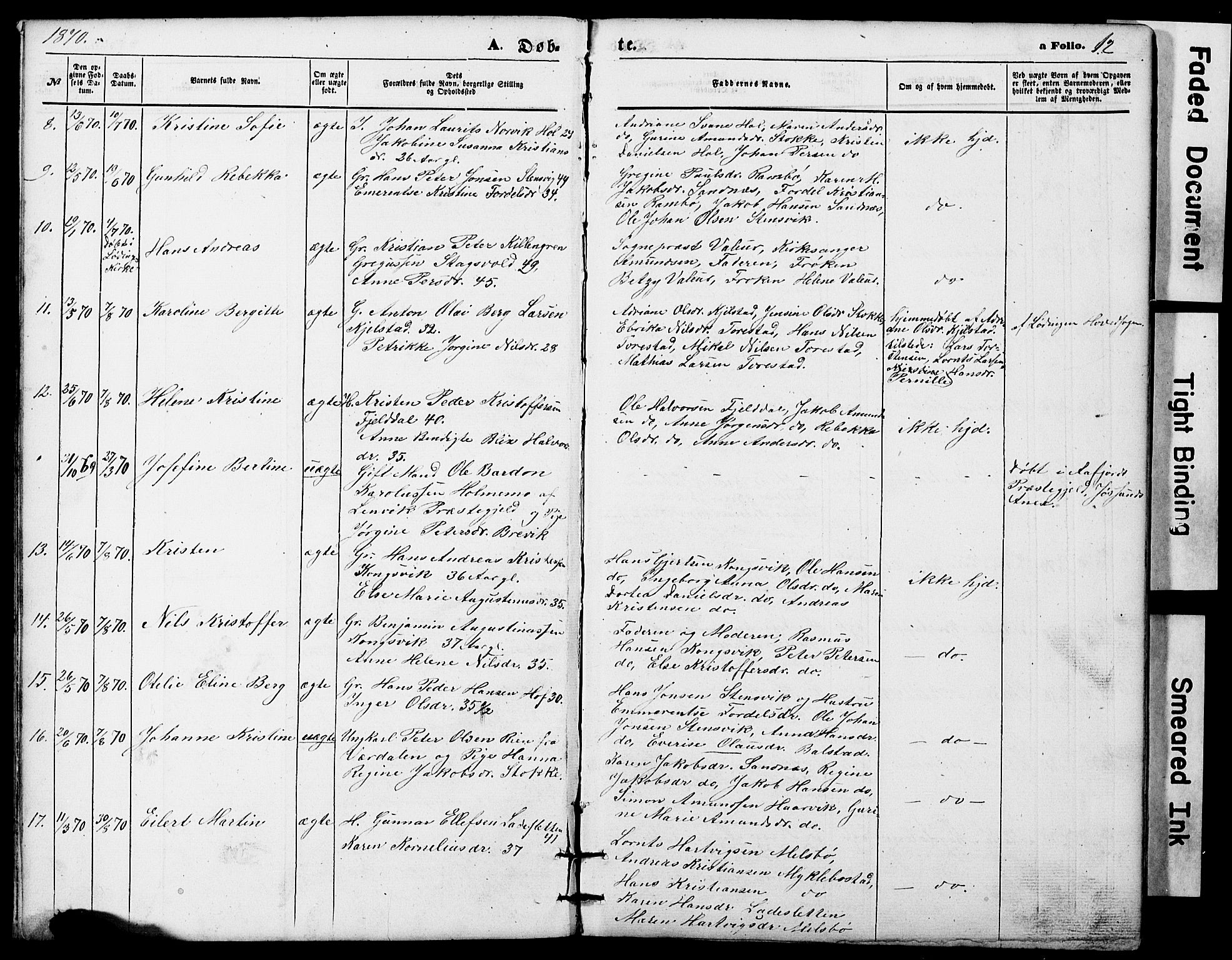 Ministerialprotokoller, klokkerbøker og fødselsregistre - Nordland, AV/SAT-A-1459/865/L0930: Parish register (copy) no. 865C02, 1866-1884, p. 12