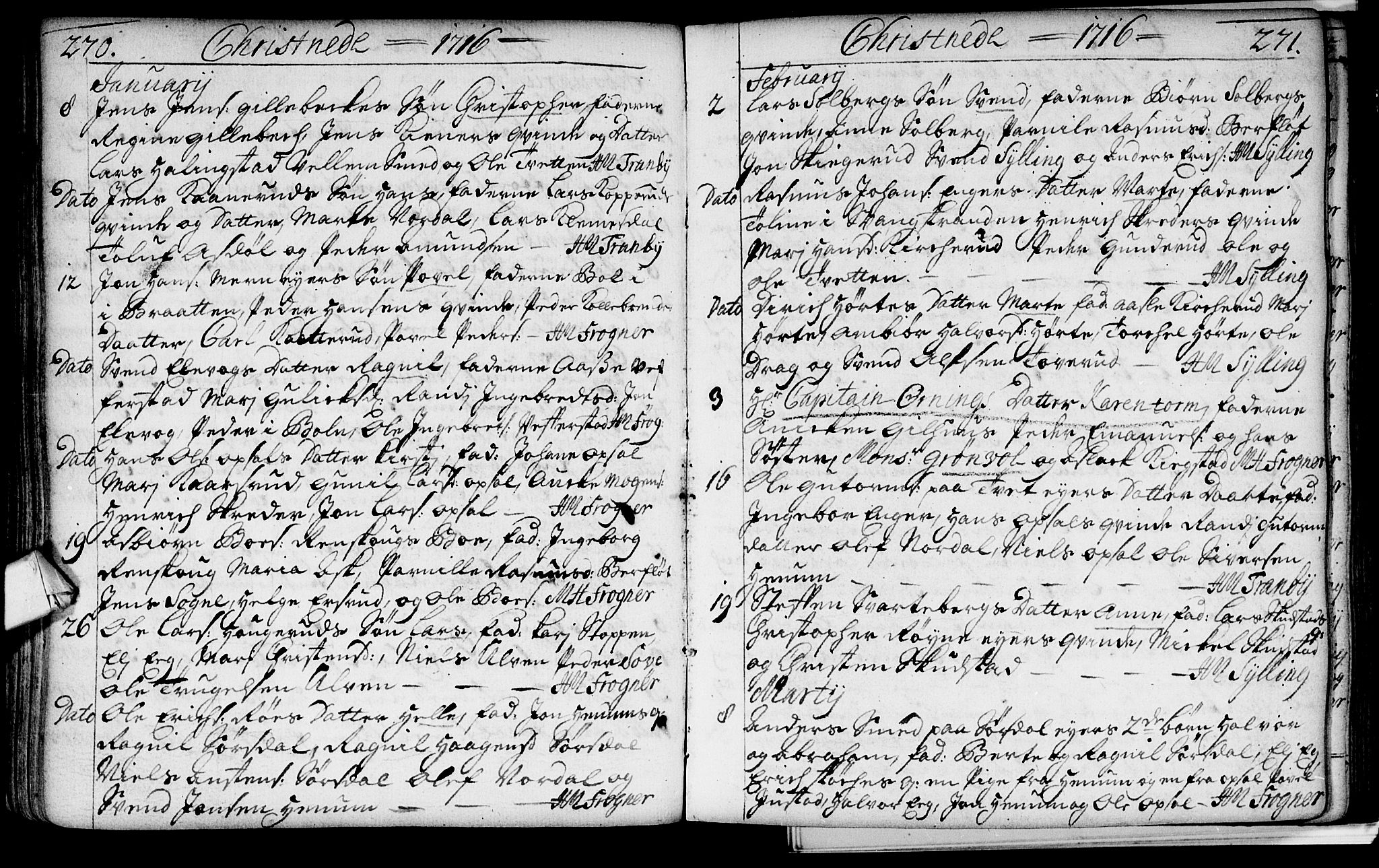 Lier kirkebøker, AV/SAKO-A-230/F/Fa/L0002: Parish register (official) no. I 2, 1701-1726, p. 270-271