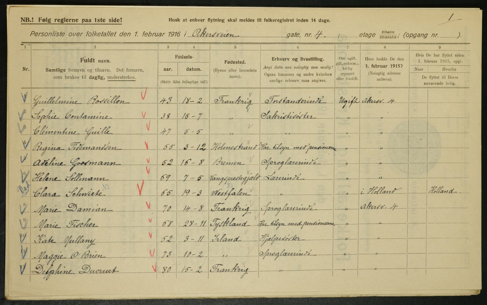 OBA, Municipal Census 1916 for Kristiania, 1916, p. 761