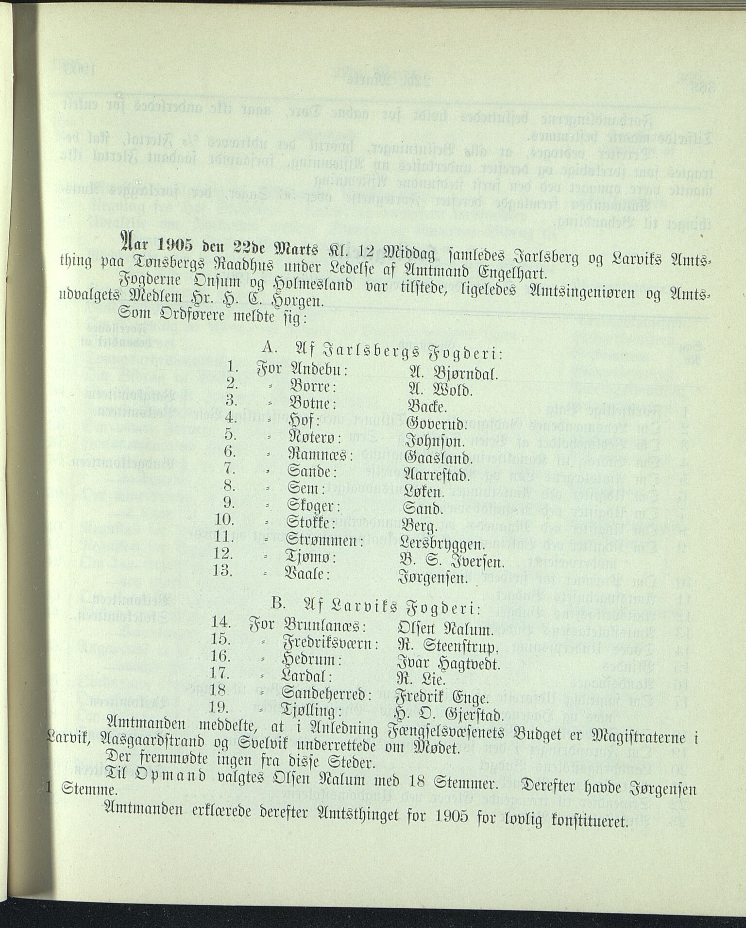 Vestfold fylkeskommune. Fylkestinget, VEMU/A-1315/A/Ab/Abb/L0052: Fylkestingsforhandlinger, 1905, p. 367