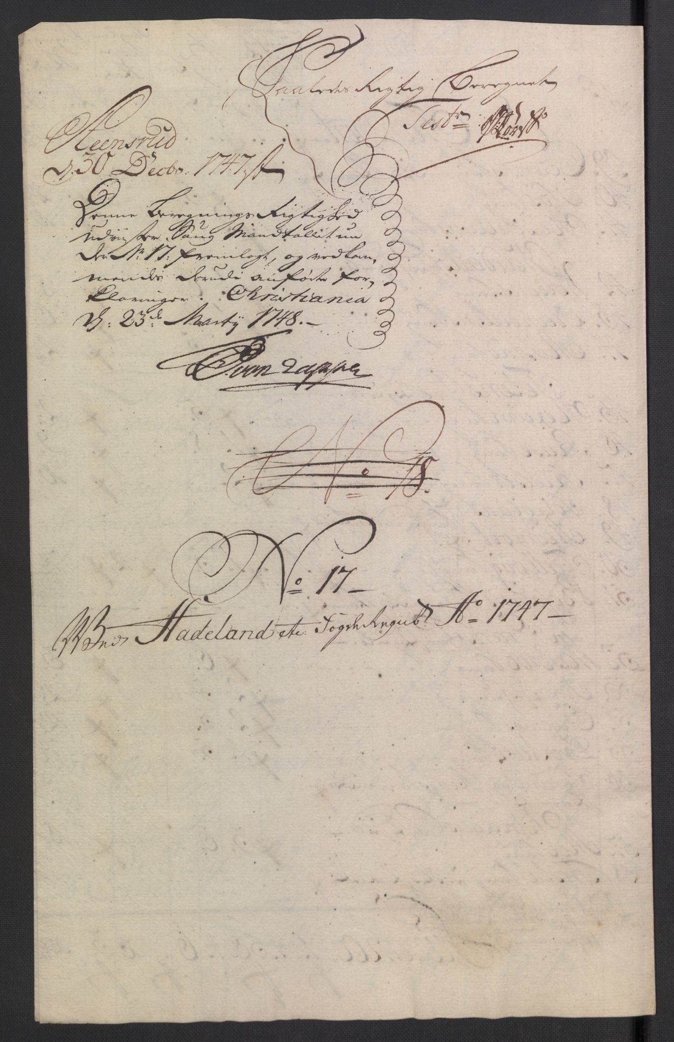 Rentekammeret inntil 1814, Reviderte regnskaper, Fogderegnskap, AV/RA-EA-4092/R18/L1346: Fogderegnskap Hadeland, Toten og Valdres, 1747-1748, p. 89