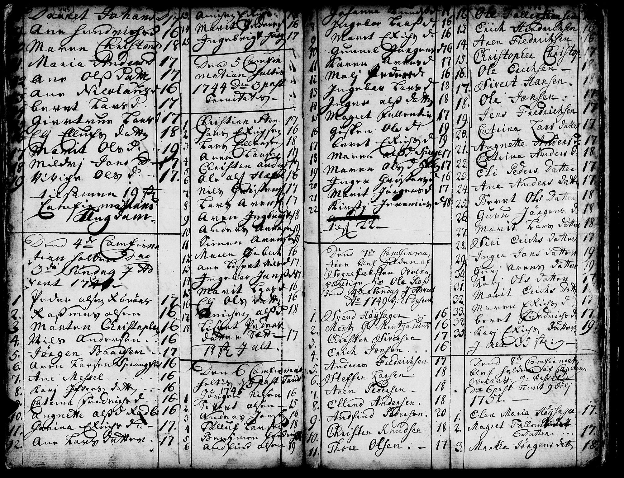 Ministerialprotokoller, klokkerbøker og fødselsregistre - Sør-Trøndelag, SAT/A-1456/671/L0839: Parish register (official) no. 671A01, 1730-1755, p. 445-446