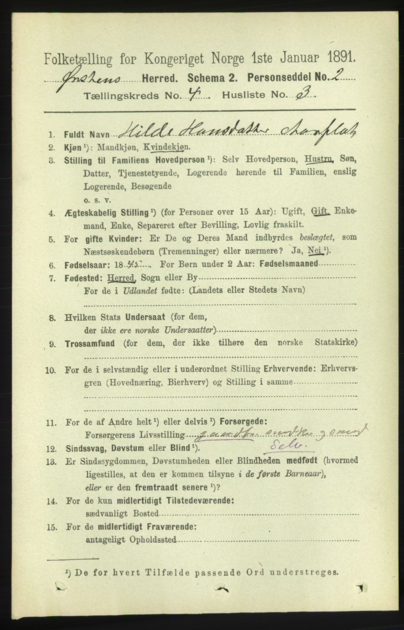 RA, 1891 census for 1520 Ørsta, 1891, p. 1690