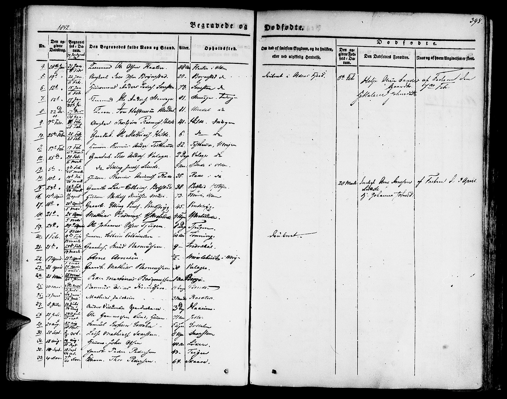 Innvik sokneprestembete, SAB/A-80501: Parish register (official) no. A 4II, 1832-1846, p. 398