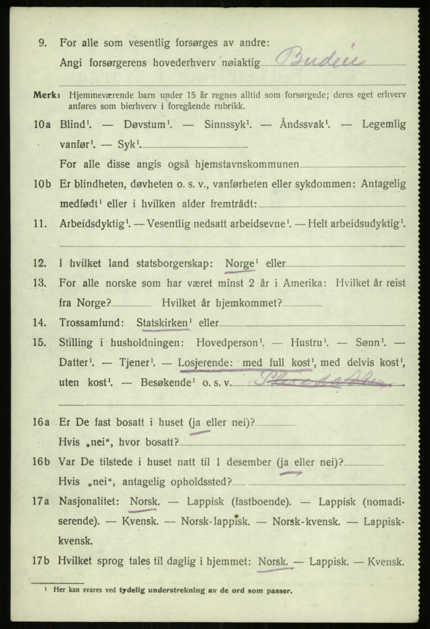 SATØ, 1920 census for Bardu, 1920, p. 3319