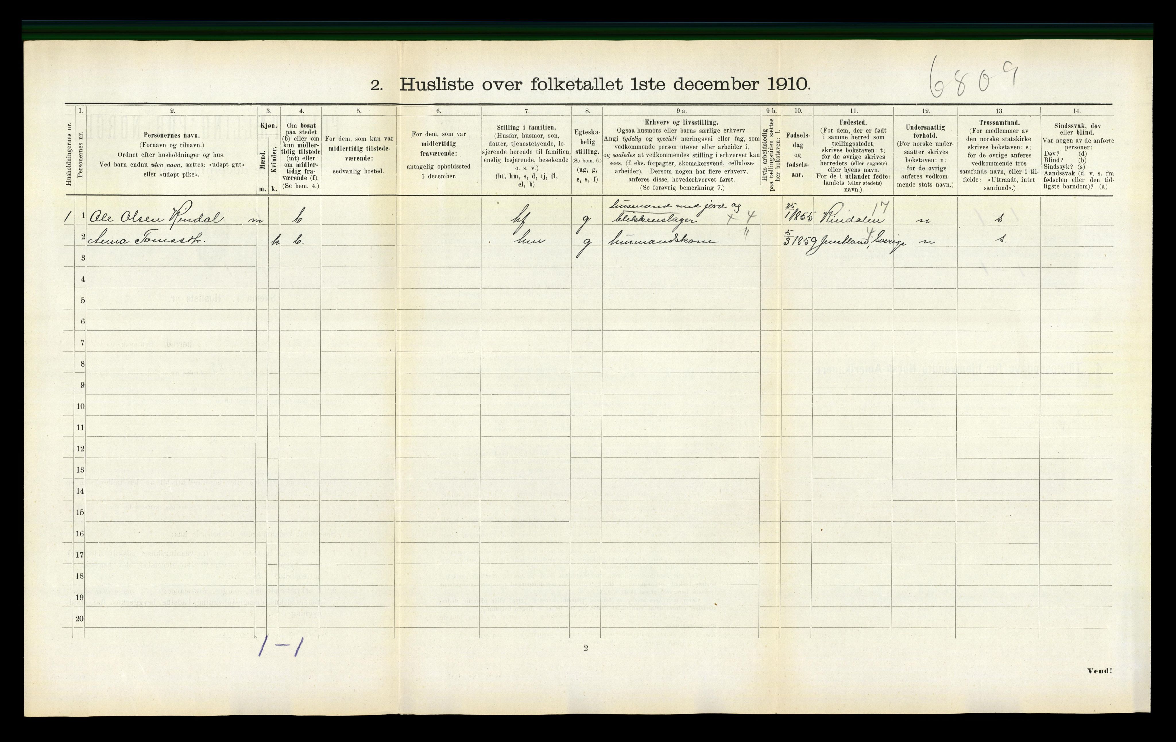 RA, 1910 census for Åsen, 1910, p. 435