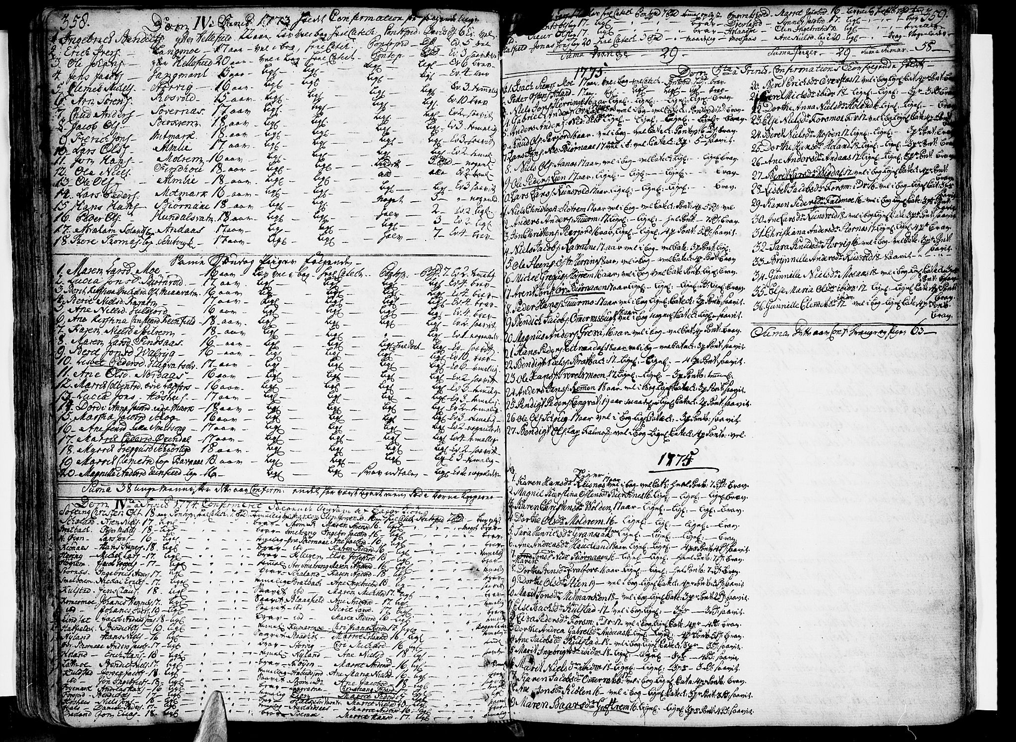 Ministerialprotokoller, klokkerbøker og fødselsregistre - Nordland, SAT/A-1459/820/L0285: Parish register (official) no. 820A06, 1753-1778, p. 358-359